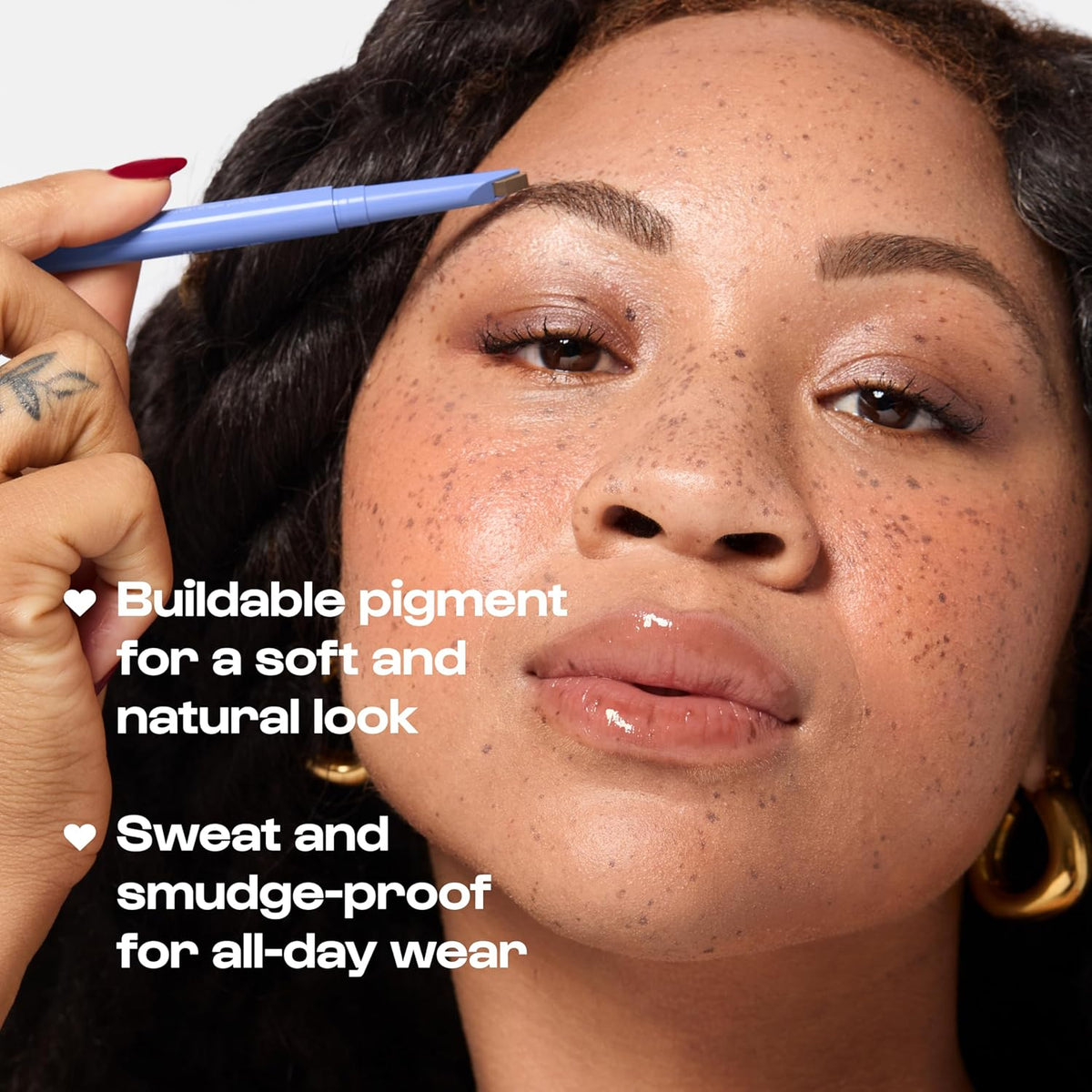 ALLEYOOP Swift Eyebrow All-In-1 Brow Definer with Built-In Sharpener & Spoolie Brush, Water &