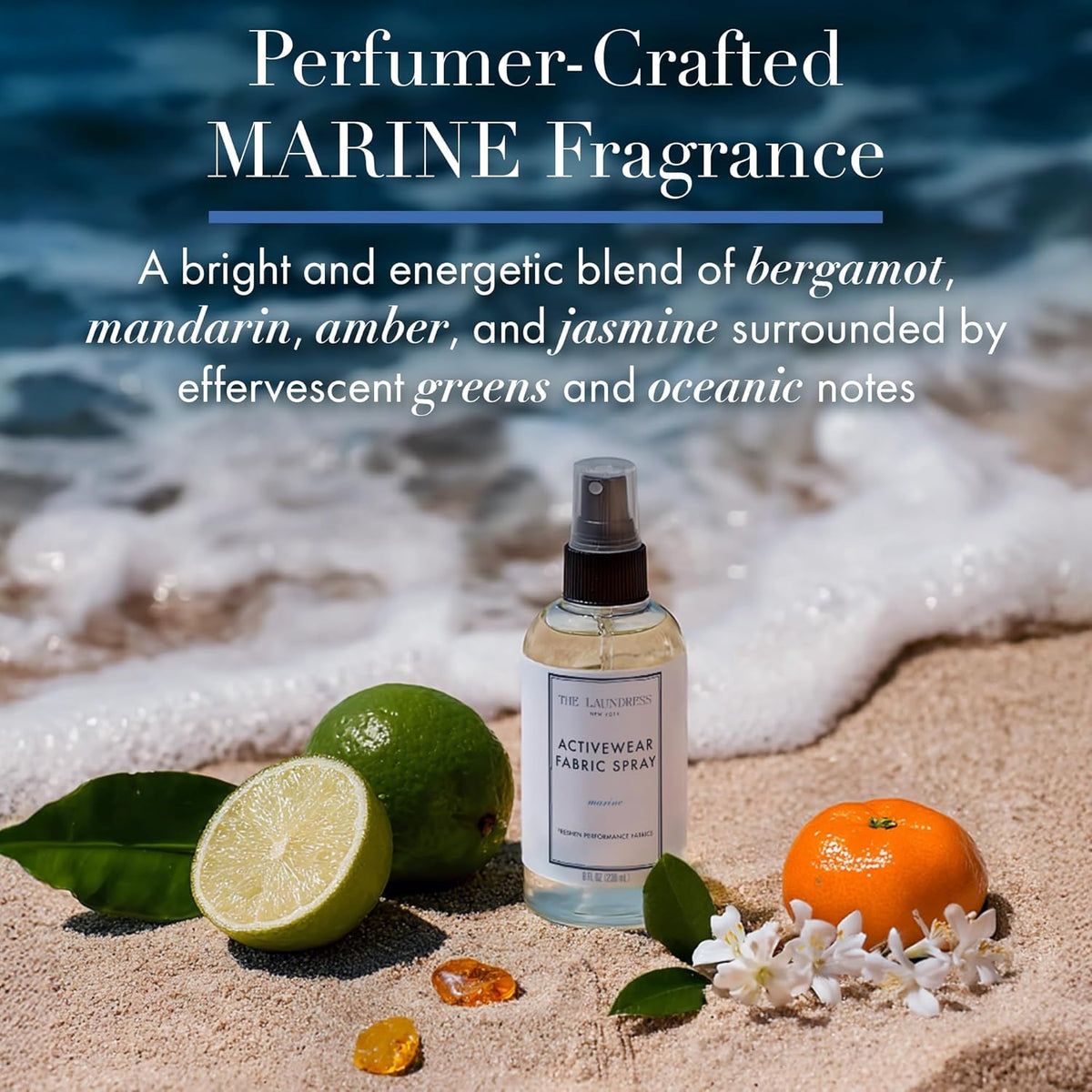 The Laundress Activewear Fabric Refresher Spray, 8 Oz, Marine Fragrance, Bright, Energetic, Odor