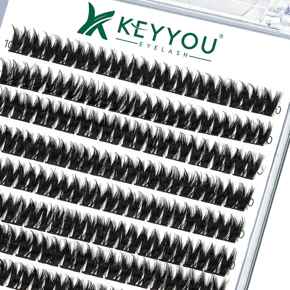 Lash Clusters 96pcs Individual Lashes D Curl 10mm Cluster Lashes KEYYOU Volume Wispy Lash Extension