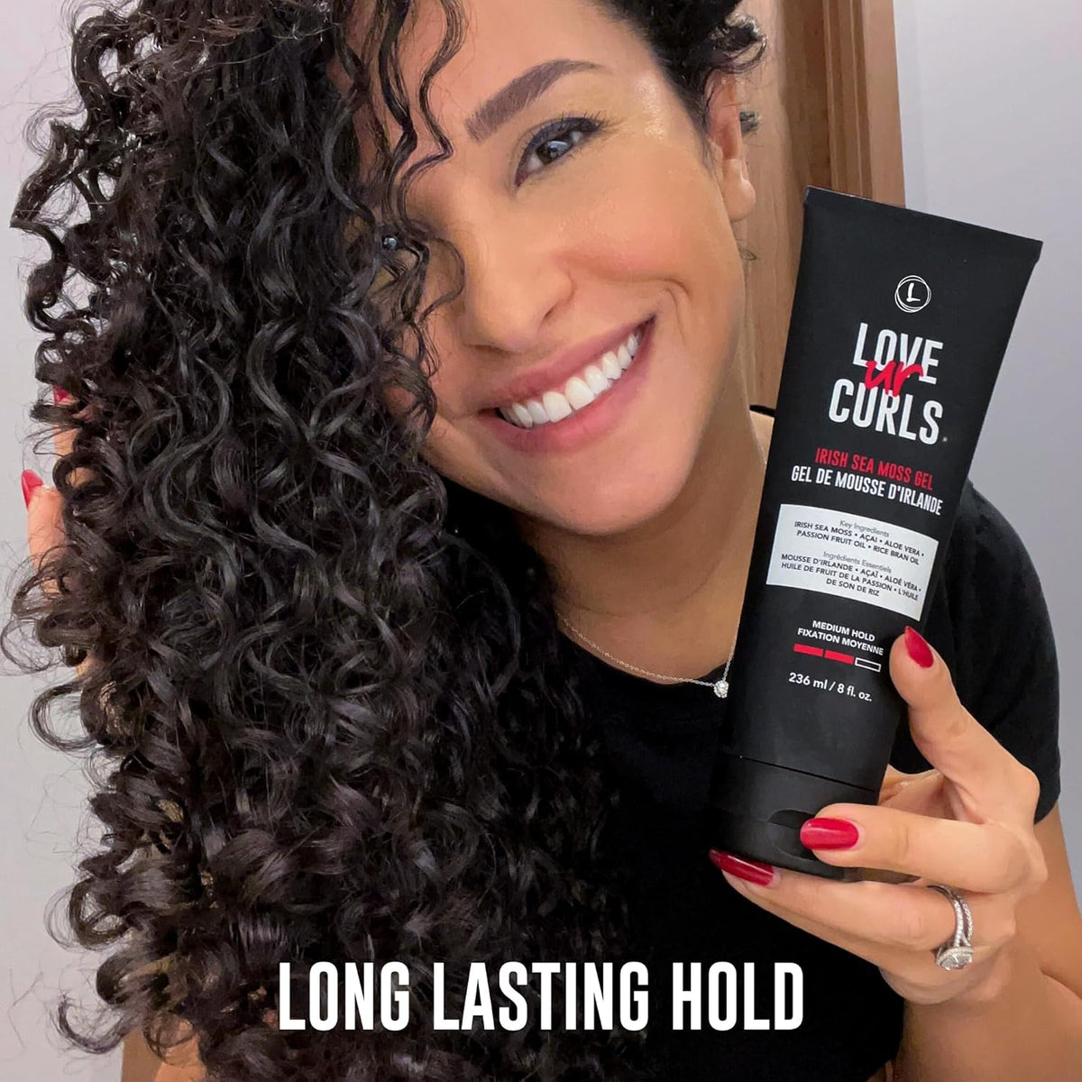 Love Ur Curls Irish Sea Moss Hair Gel, Medium Hold Hair Styling Curling Gel for Defined Curly Hair