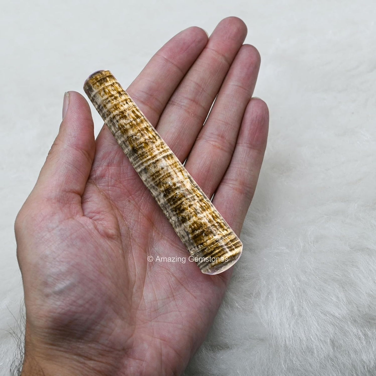 Amazing Gemstone Aragonite Crystal Wand Massage Stick - Pelvic Wand Gua Sha for Adults - Crystals
