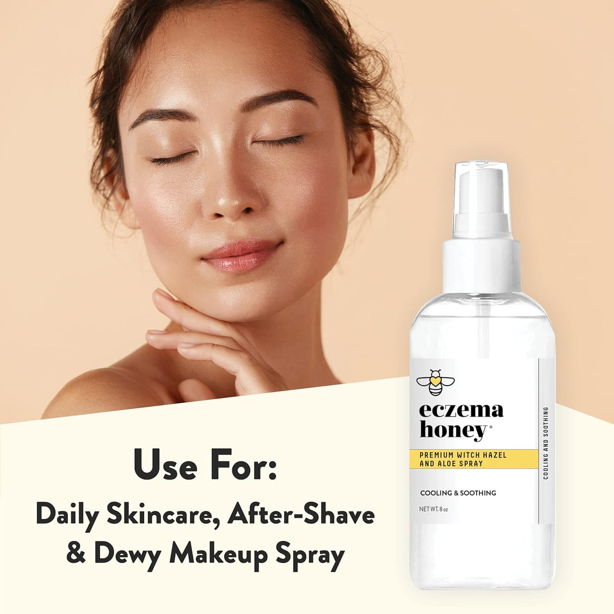 ECZEMA HONEY Premium Witch Hazel & Aloe Spray - Facial Mist Skin Care Product - Unscented