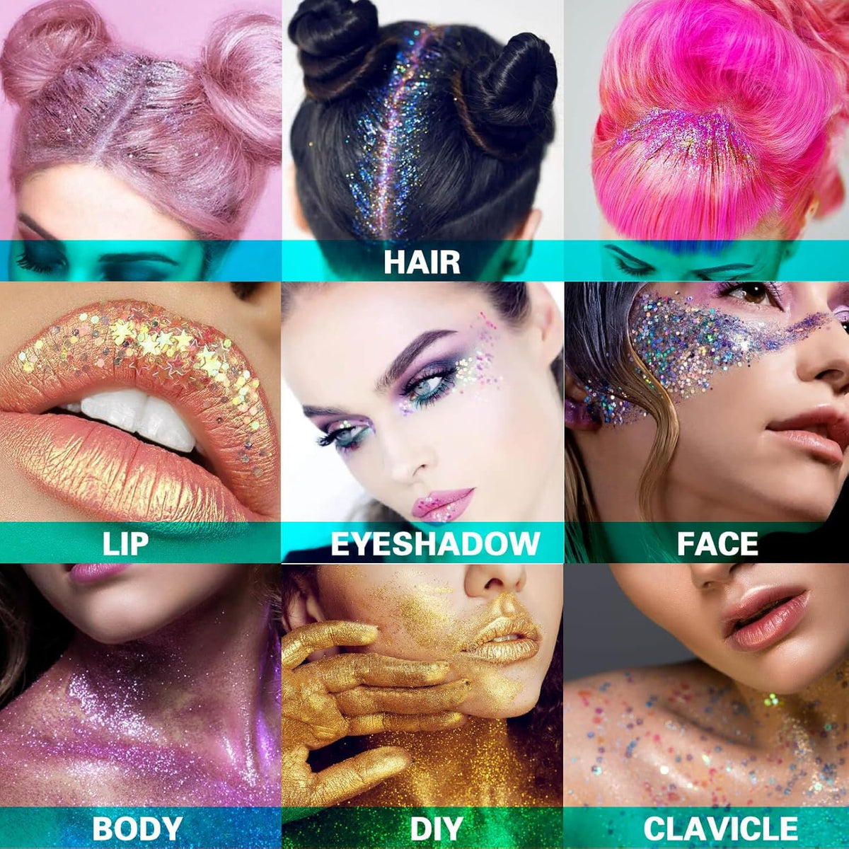 MEICOLY Gold Body Glitter,Yellow Face Glitter,Music Festival Outfits for Women,Hair Glitter Kids