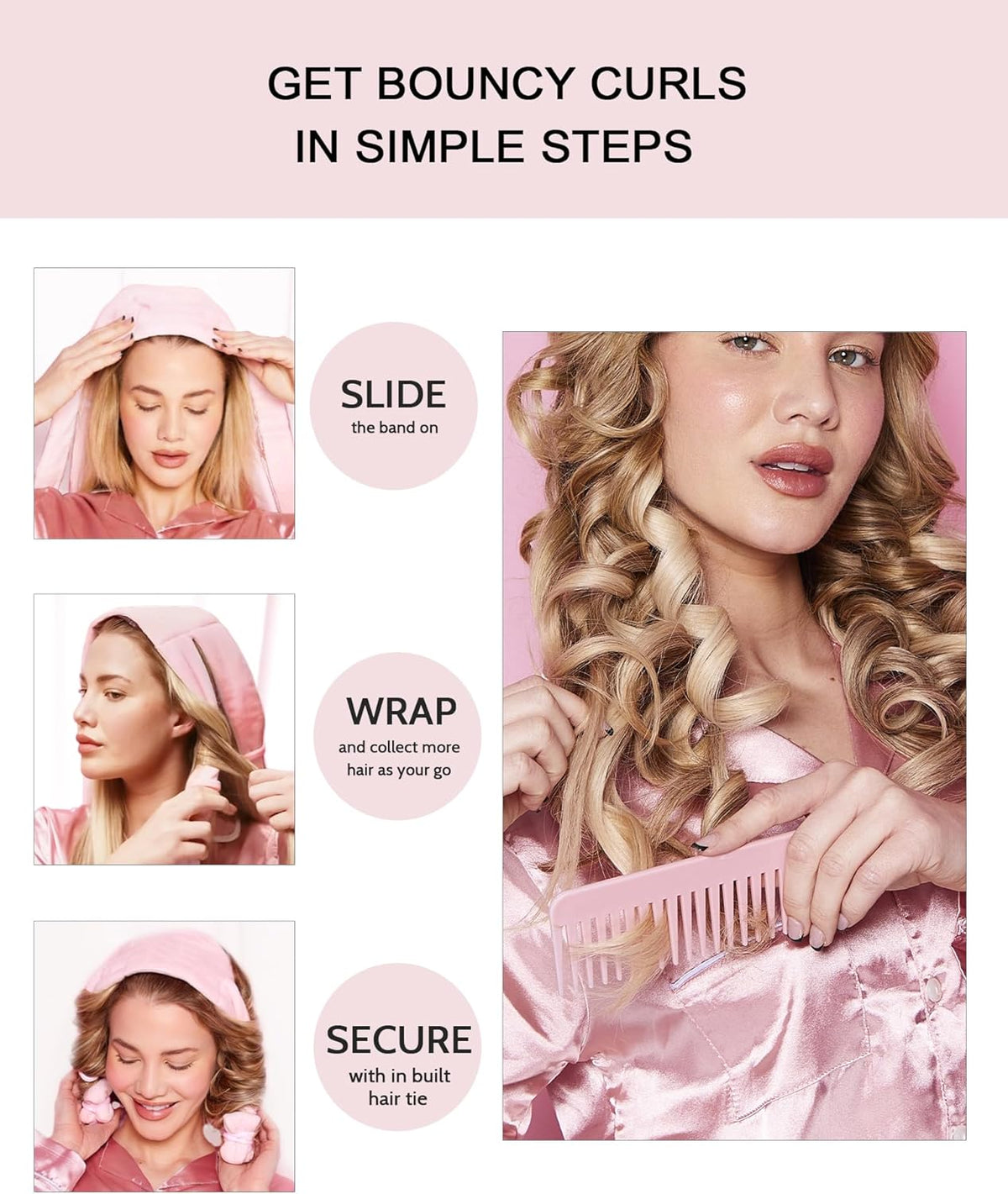 Heatless Hair Curler Curls Overnight Rods No Heat Hair Curlers to Sleep in, Soft Heatless Curling
