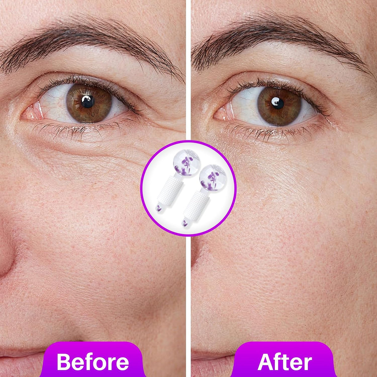 Ice Globes & Ice Roller for Face and Eyes - Facial Massage Tools for Skin Care, Reduce Wrinkles &
