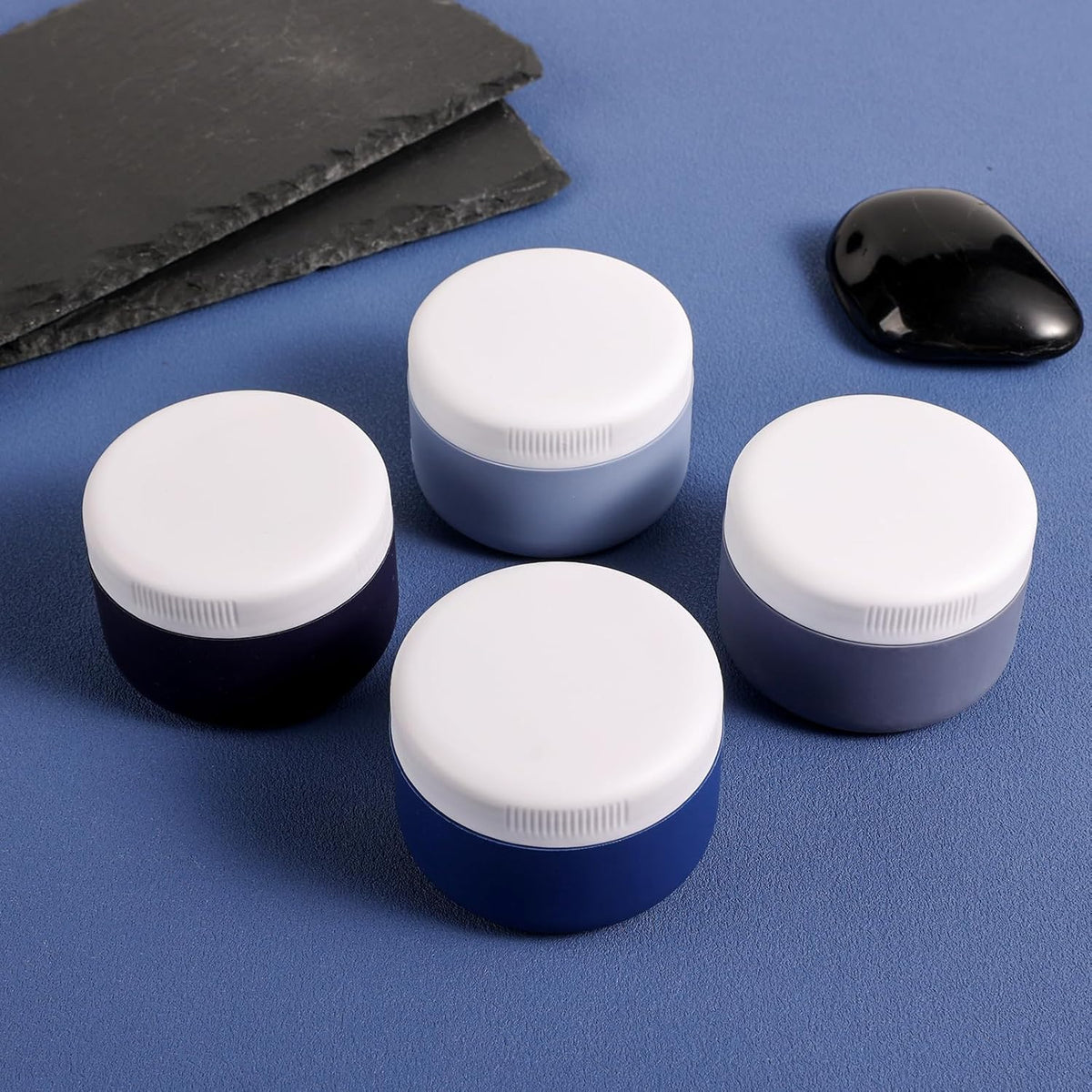 Travel Containers for Toiletries, Silicone Cream Jars BPA Free, TSA Approved 2oz Travel Size
