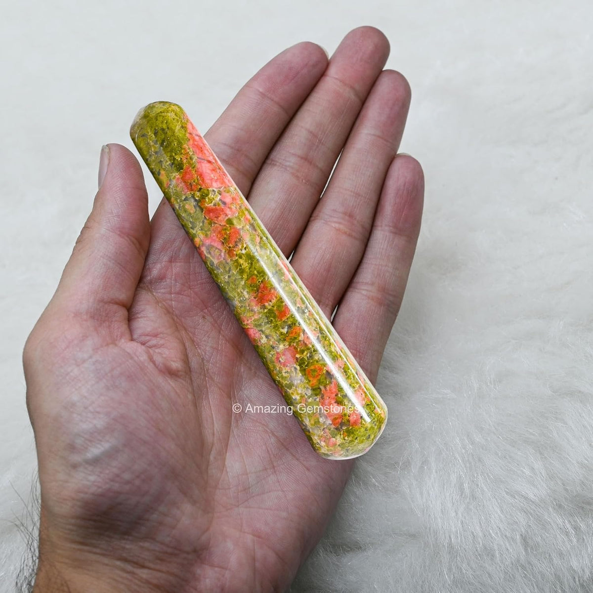 Amazing Gemstone Unakite Crystal Wand Massage Stick - Pelvic Wand Gua Sha for Adults - Crystals and