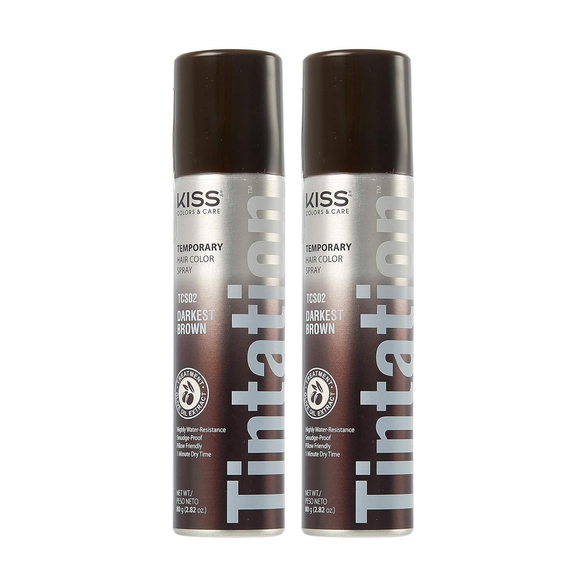 RED by Kiss Tintation Temporary Hair Color Spray, Instant Gray Root Cover Up, Water-Resistant