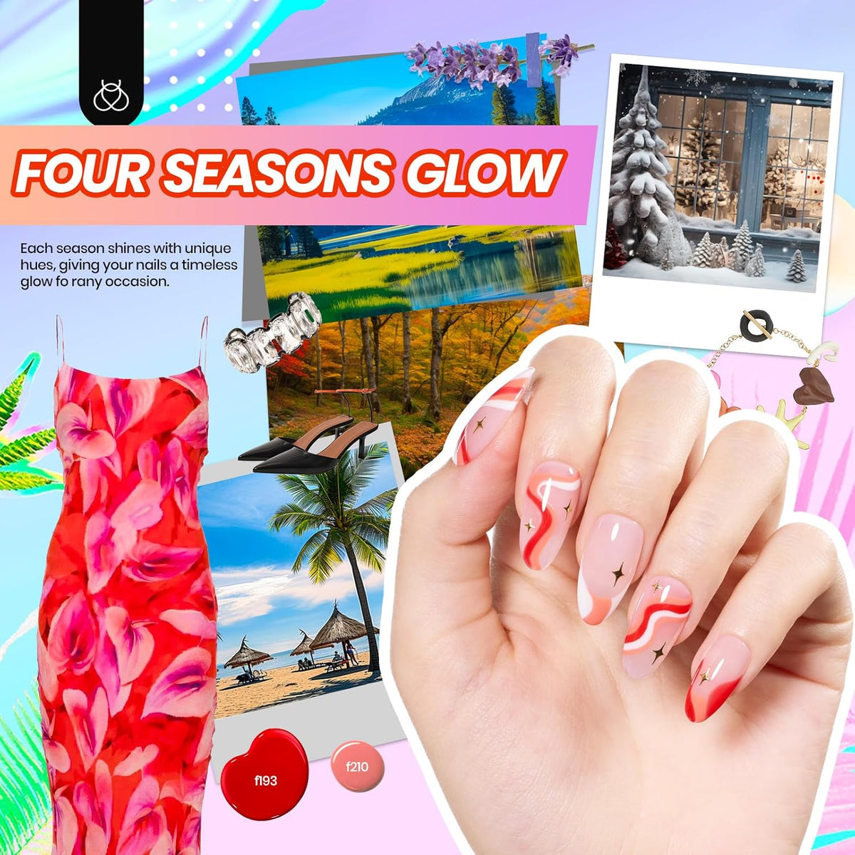 Beetles Gel Nail Polish Kit with U V Light - 32 Colors Gel Polish 54 Pcs Nail Kits with Base and
