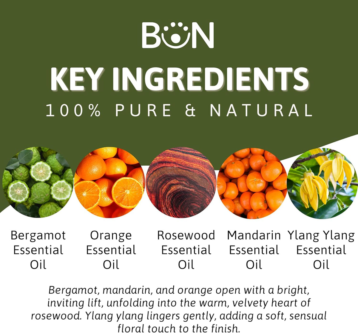 Sensuality Essential Oil Blend – Ylang Ylang, Bergamot, Mandarin, Orange & Rosewood – 100% Pure for