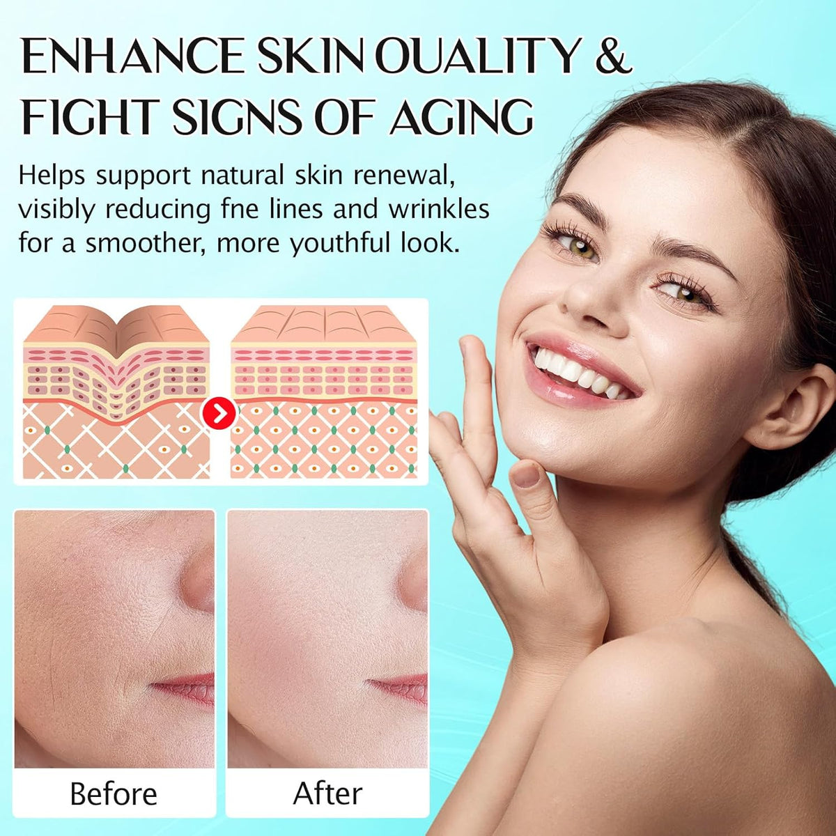 3% Hyaluronic Acid Serum for Face,Ultra-Hydrating Hyaluronic Acid Serum Tube Smooth Skin Deep