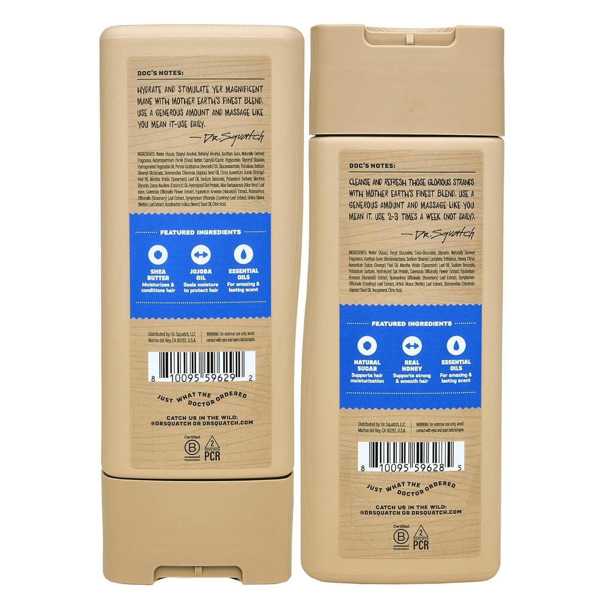 Dr. Squatch Natural Hair Bundle for Men - Healthy, Full Looking Hair - Fresh Falls Shampoo (8 fl