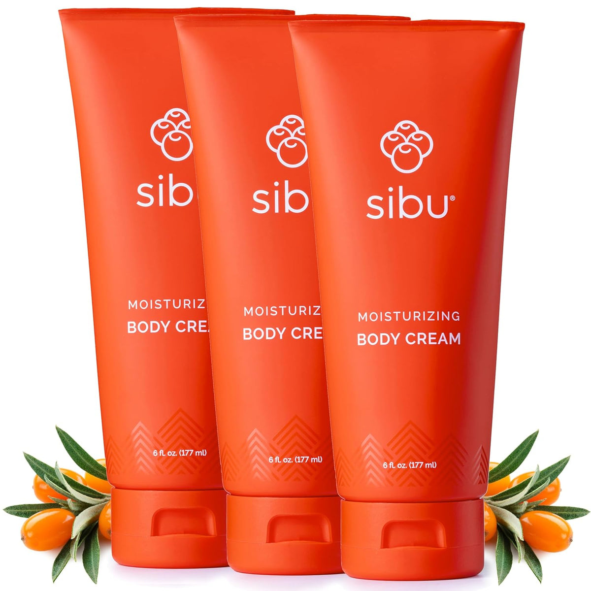 sibu Moisturizing Body Cream, Lotion Made From Premium Himlayan Sea Buckthorn (6oz, 3-pack)