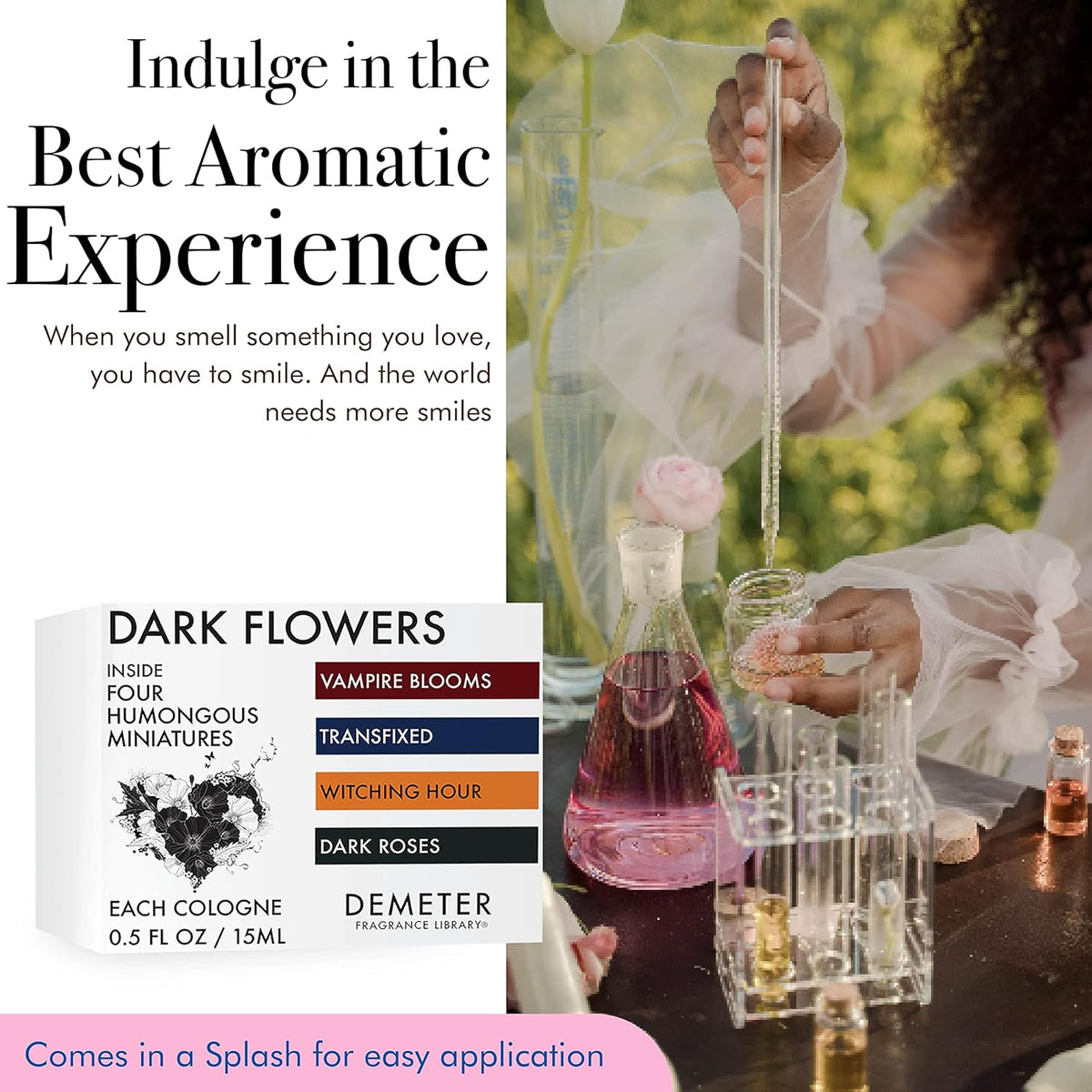 DEMETER Fragrance's Dark Flowers Humongous Miniature Set of 4 - Witching Hour - Dark Roses