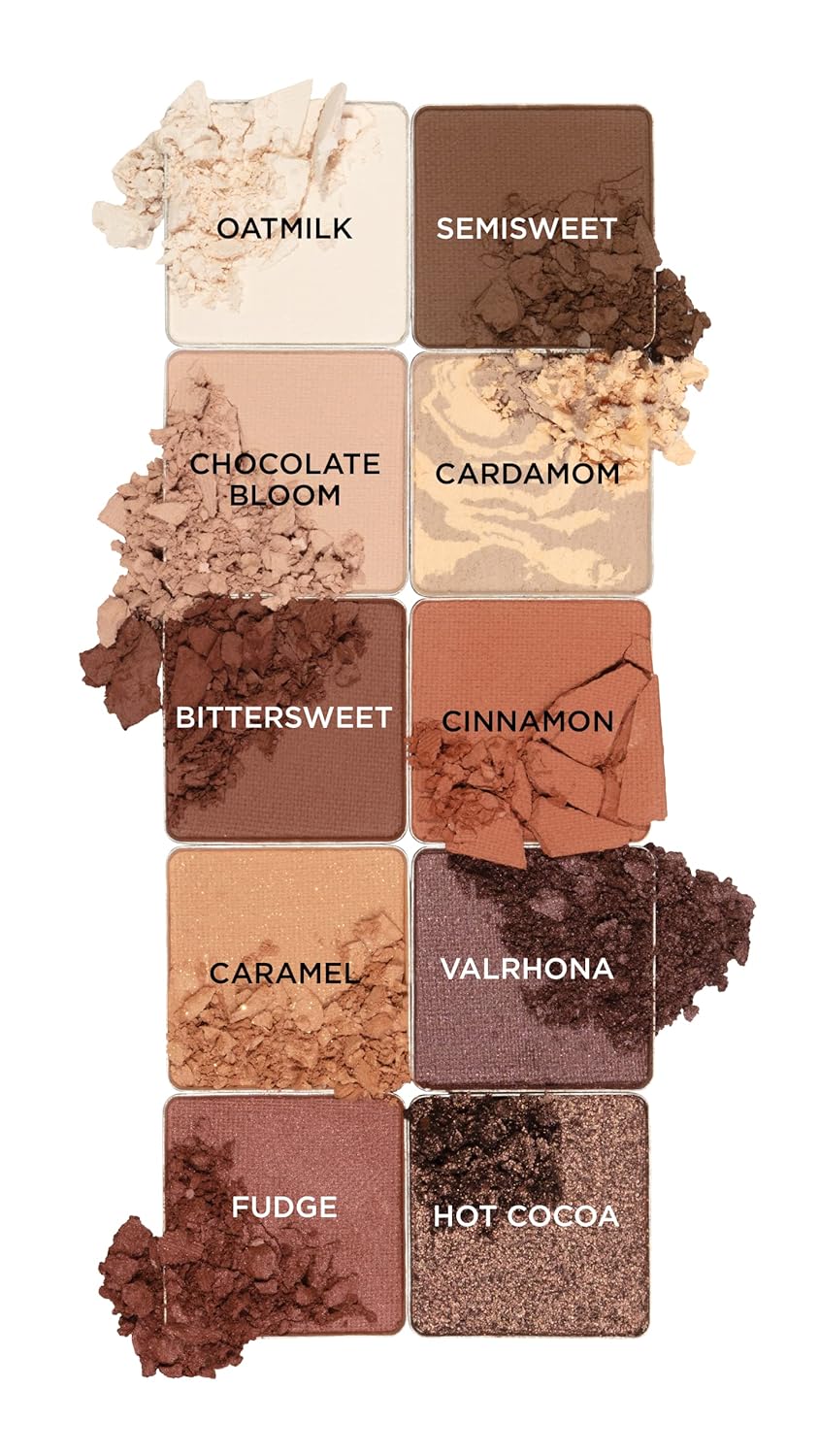 Pacifica Cocoa Nudes Mineral Eyeshadow Palette – 10 Shades Eye Makeup Naked Mineral Eye Shadow