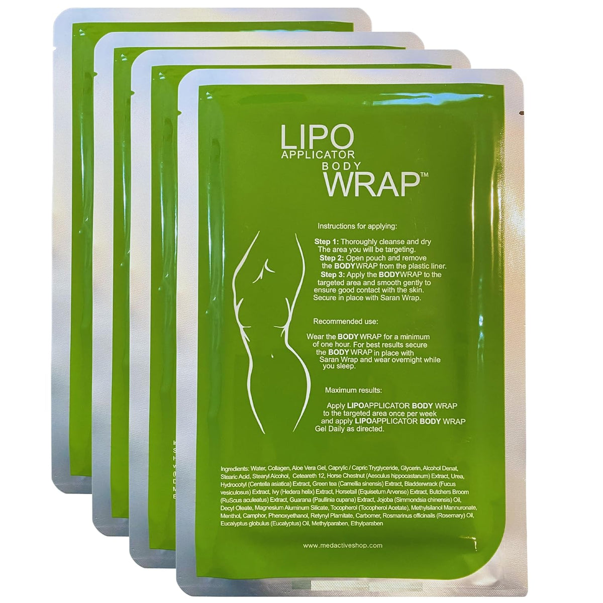 Ultimate Body Wrap with Guarana, Green Tea, and Seaweed Works for Stomach Belly Legs Arms Abdomen.