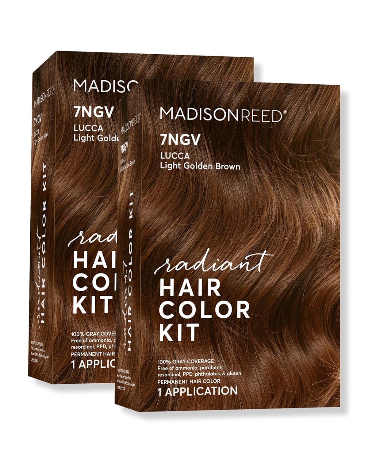 Madison Reed Radiant Hair Color Kit | 7NGV Light Golden Brown (Lucca Brown) for 100% Gray Hair