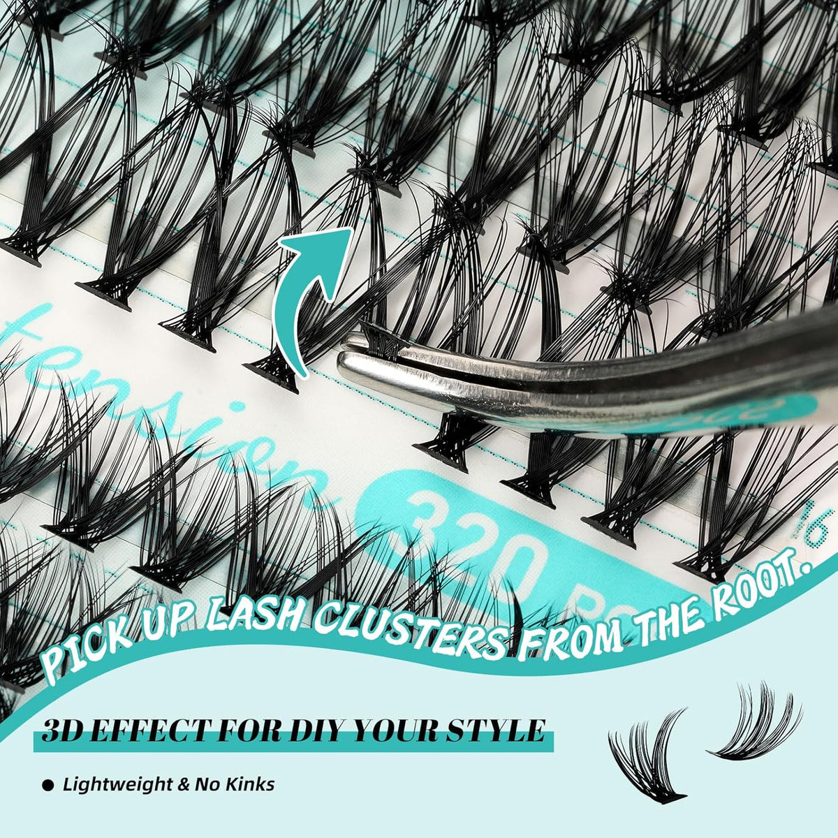 Lash Clusters Kit 320Pcs,DIY Individual Lashes Extension Kit,Lash Bond And Seal,Lash Remover For