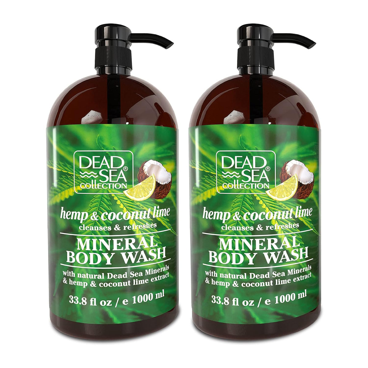 Dead Sea Collection Hemp & Coconut Lime Body Wash for Women and Men – with Pure Dead Sea Minerals