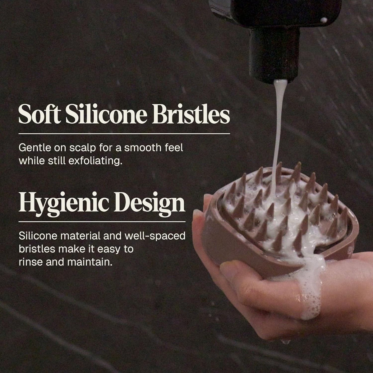 Black Wolf Sonic Scalp Scrubber, (Taupe) - Hair & Scalp Massager Brush with 3-Speed Oscillation