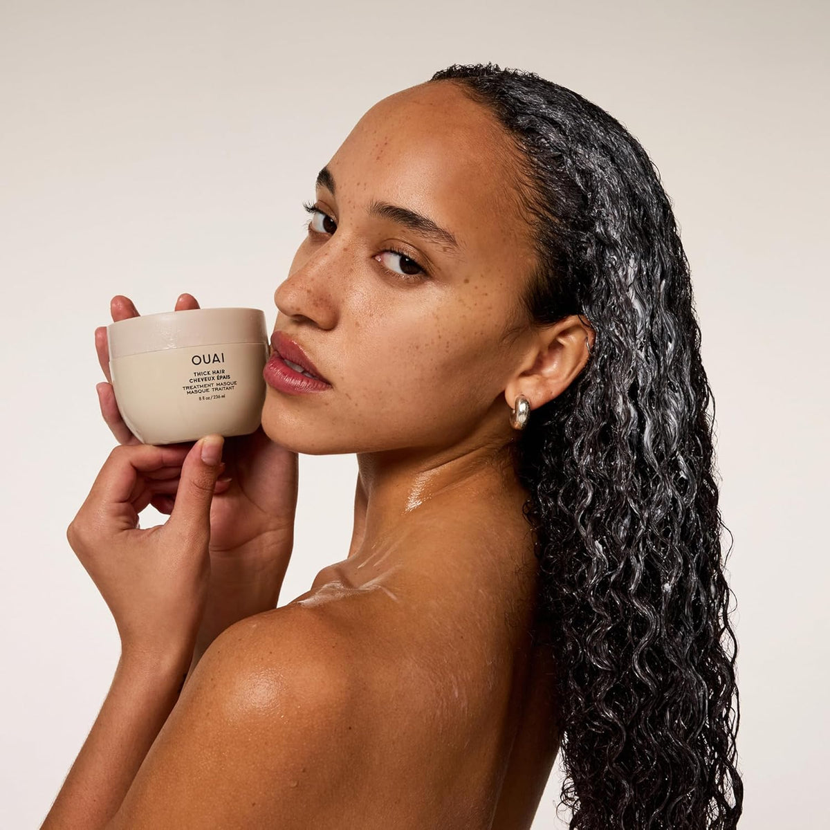 OUAI Thick Hair Mask - Deep Conditioning Hair Mask with Almond Oil, Olive Oil, & Hydrolyzed Keratin