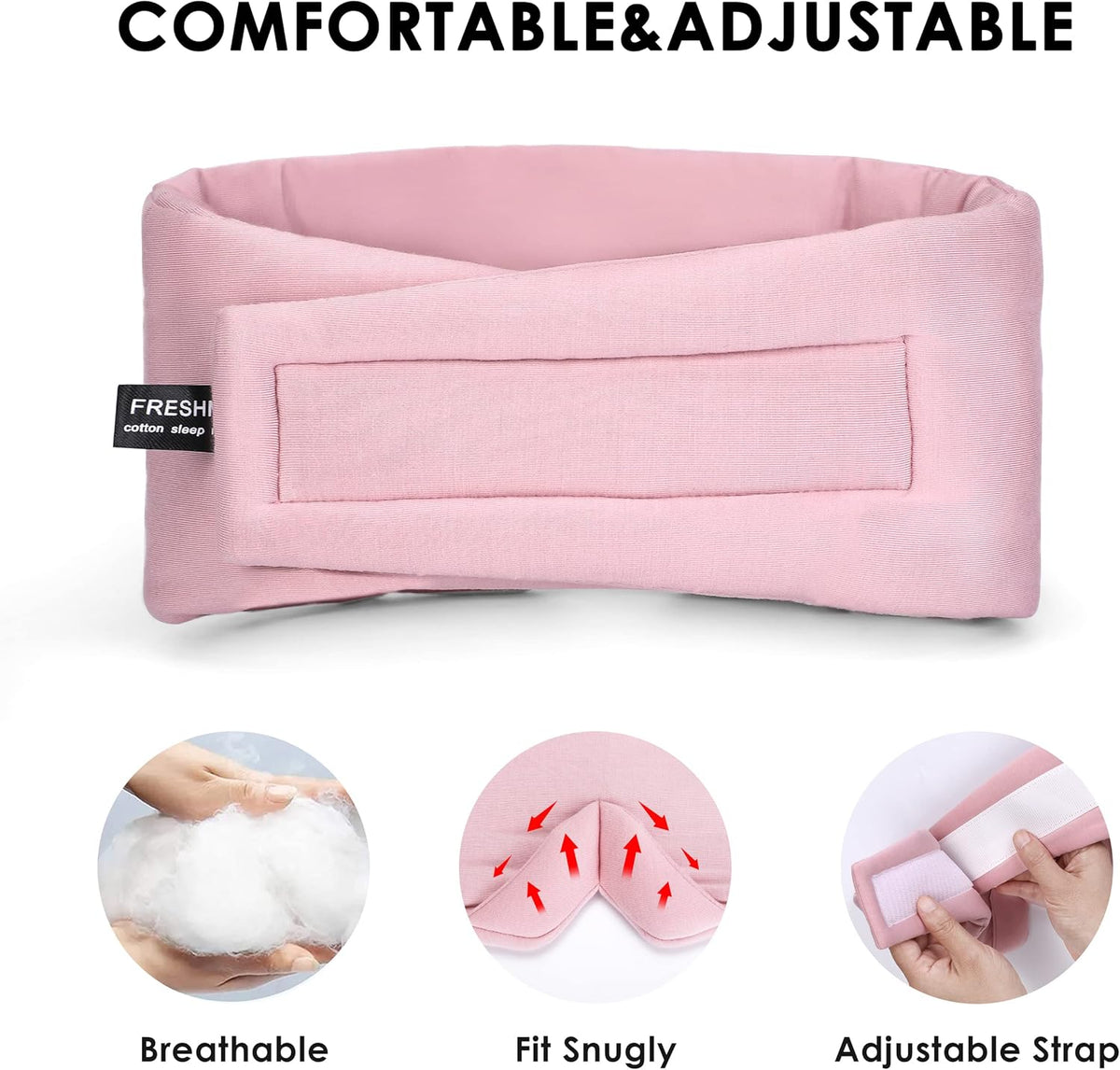 FRESHME Cotton Sleep Mask Blackout - Handmade Eye Mask for Sleeping Eye Shade Cover Sleep Mask for