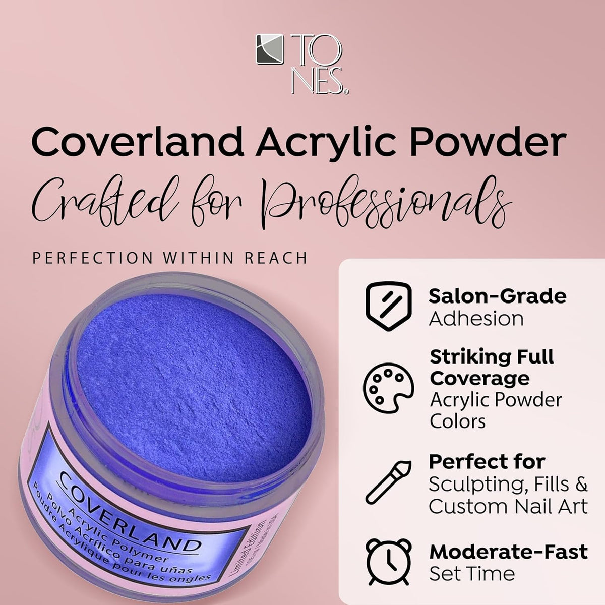Tones Coverland Acrylic Nail Powder "Naughty Or Nice" - Limited Edition Acrylic Powder for Nail