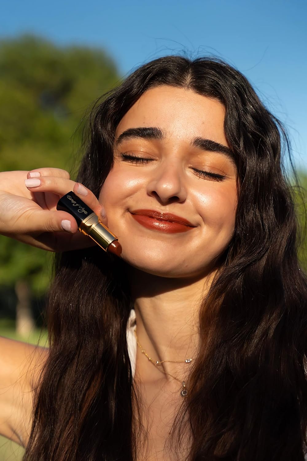 Essence Of Argan Dark Brown Lipstick for Cracked & Dry Lips - 100% Organic Argan & Jojoba Oil, Shea