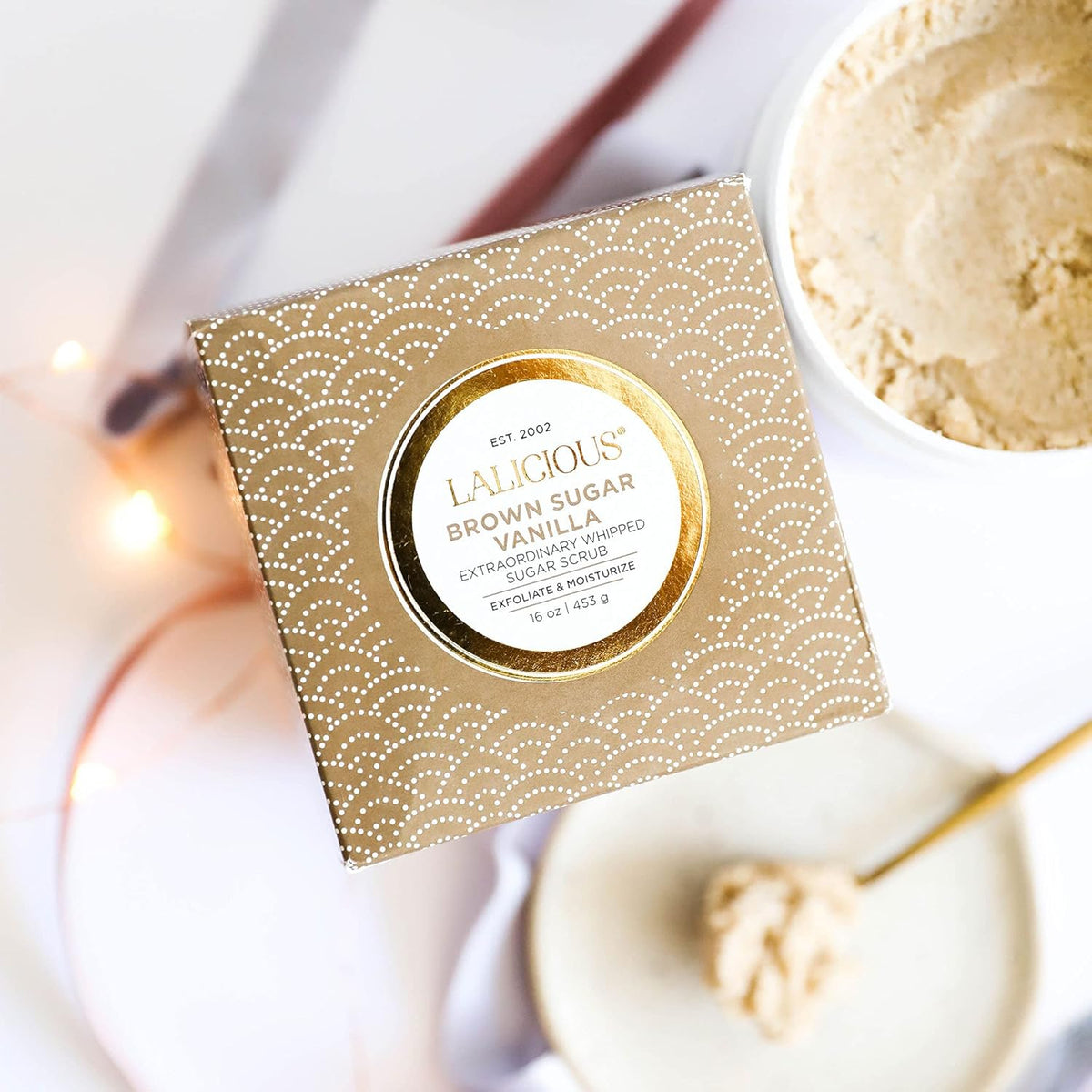 LALICIOUS Brown Sugar Vanilla Sugar Scrub, Exfoliating Body Scrub, Moisturizing Extraordinary