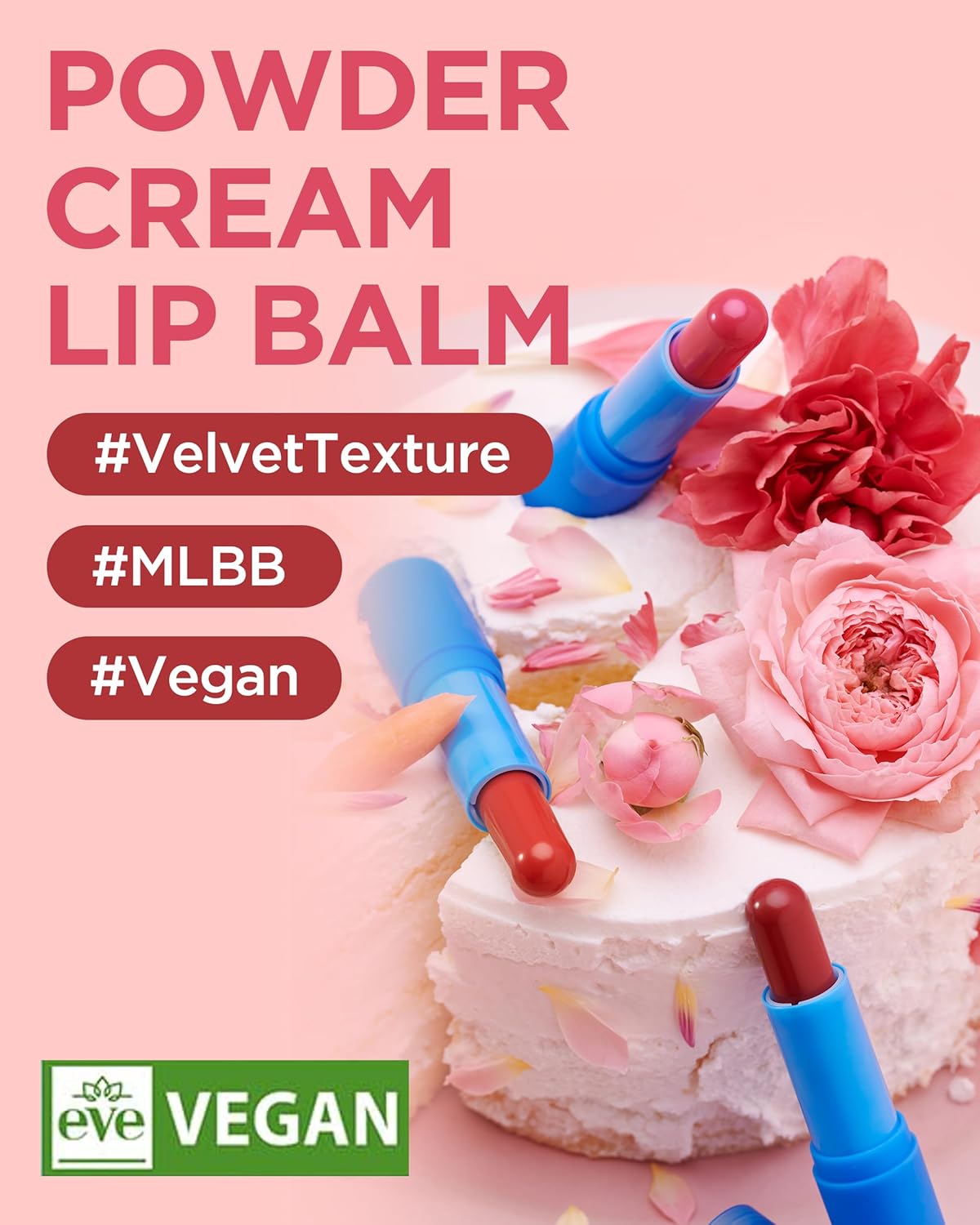 [TOCOBO] Powder Cream Lip Balm 031 Rose Burn 0.67 oz / 19g | Soft Matte Velvet Type Vegan Lip Balm