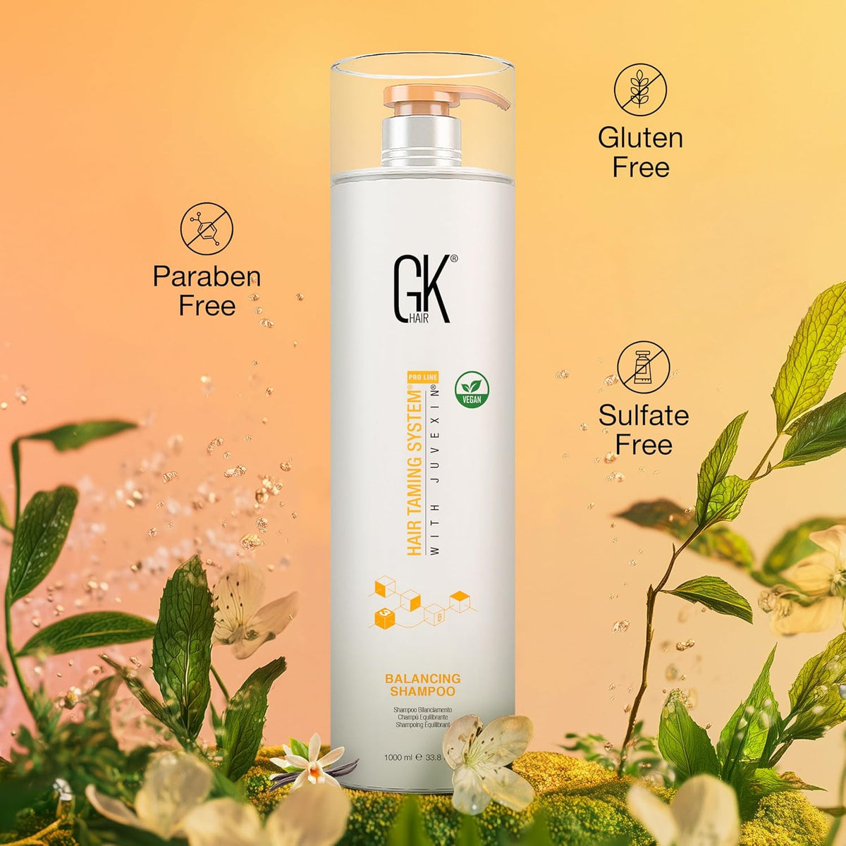 GK HAIR Balancing Shampoo Repairs Dry Damage For Oily Flaky Itchy Scalp Thinning Removes Impurities