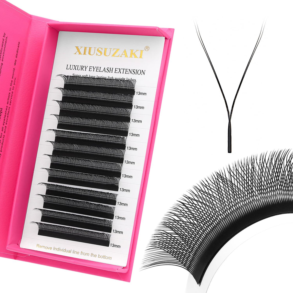 YY Lash Extensions Y Eyelash Extensions 0.05mm Thickness D Curl Mix 8-15mm Premade Fans 4D