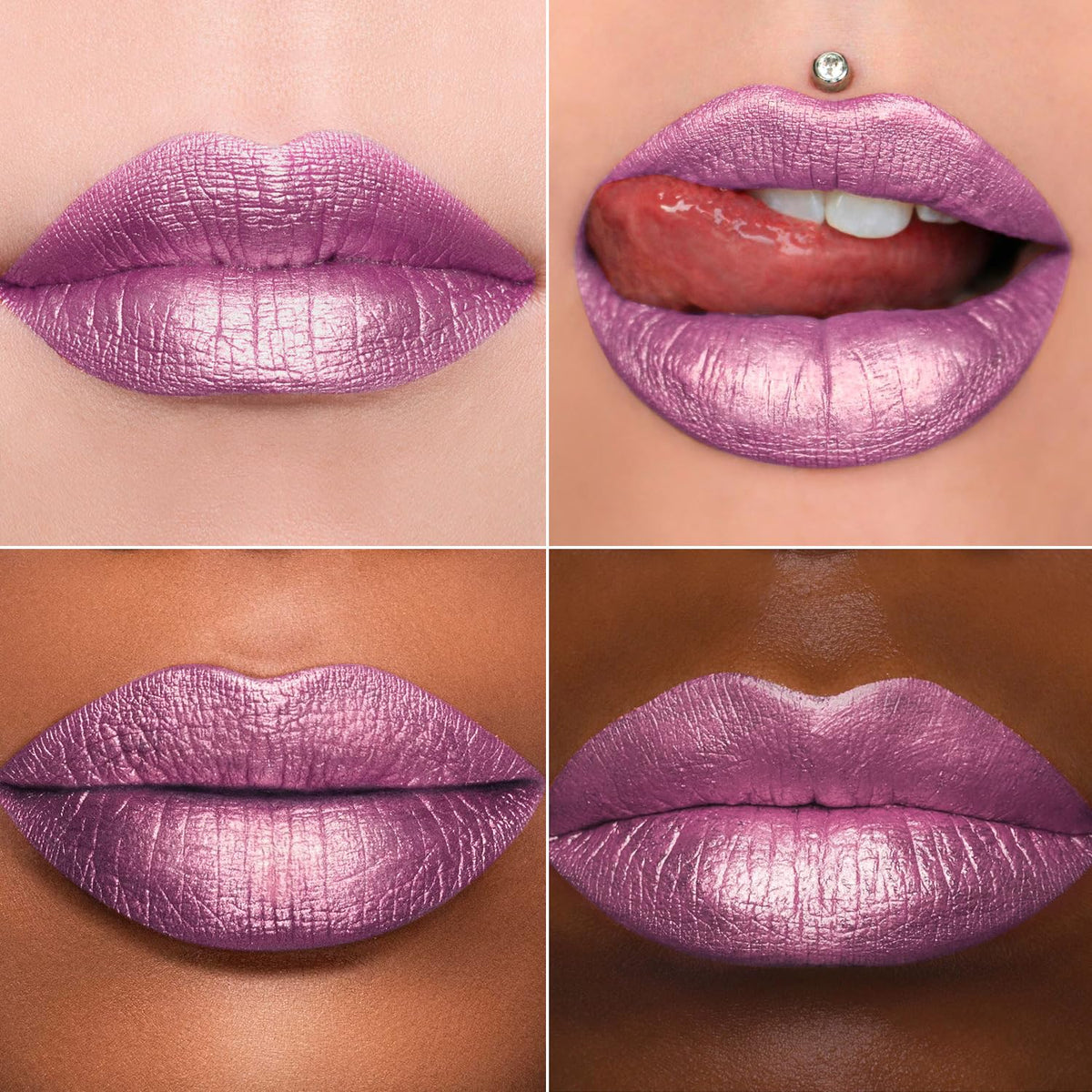 MAKI YIKA Pink Lipstick for Women Metallic Lipsticks Glitter Long Lasting Lipstick No Smudge No