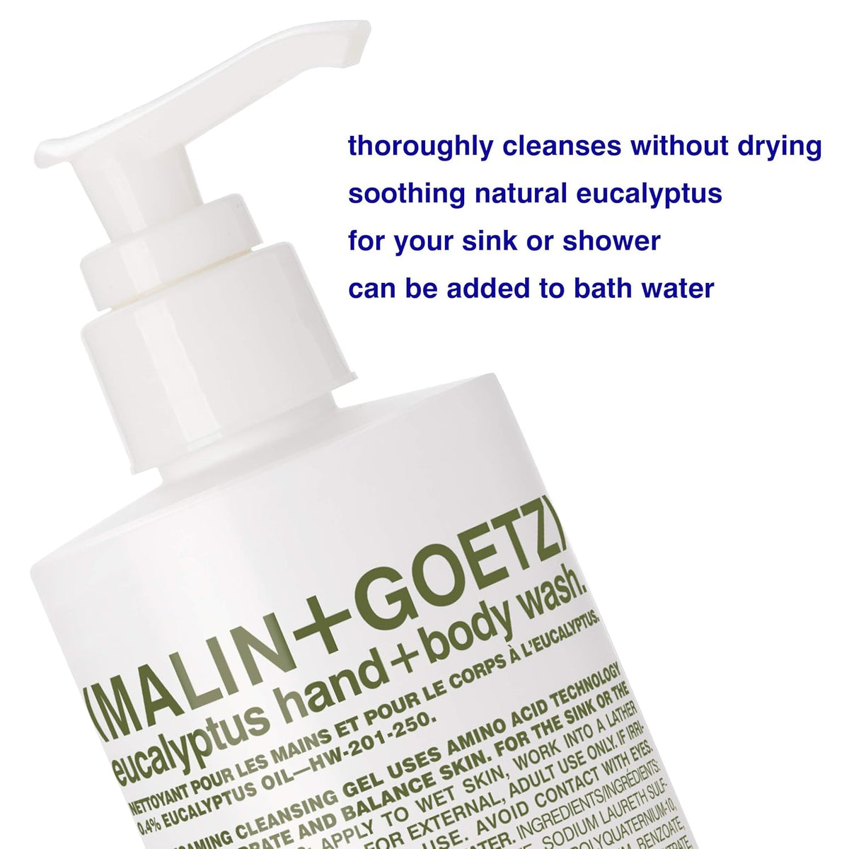 MALIN+GOETZ Eucalyptus Hand + Body Wash – natural hydrating soap,cleansing and purifying for all