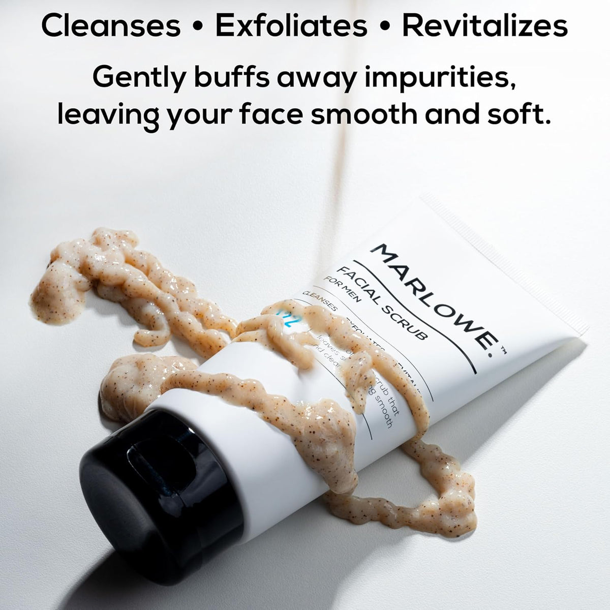 MARLOWE. No. 122 Facial Scrub 6 oz, Gentle Face Exfoliator with Apricot Seed Powder & Pumice
