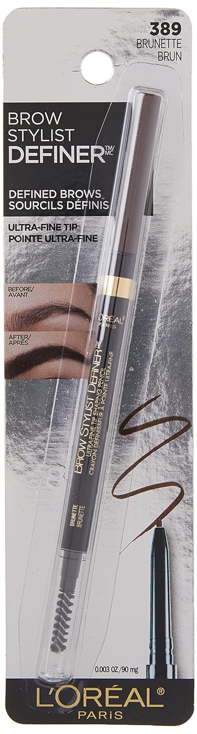L'Oreal Paris Makeup Brow Stylist Definer Waterproof Eyebrow Pencil, Ultra-Fine Mechanical Pencil