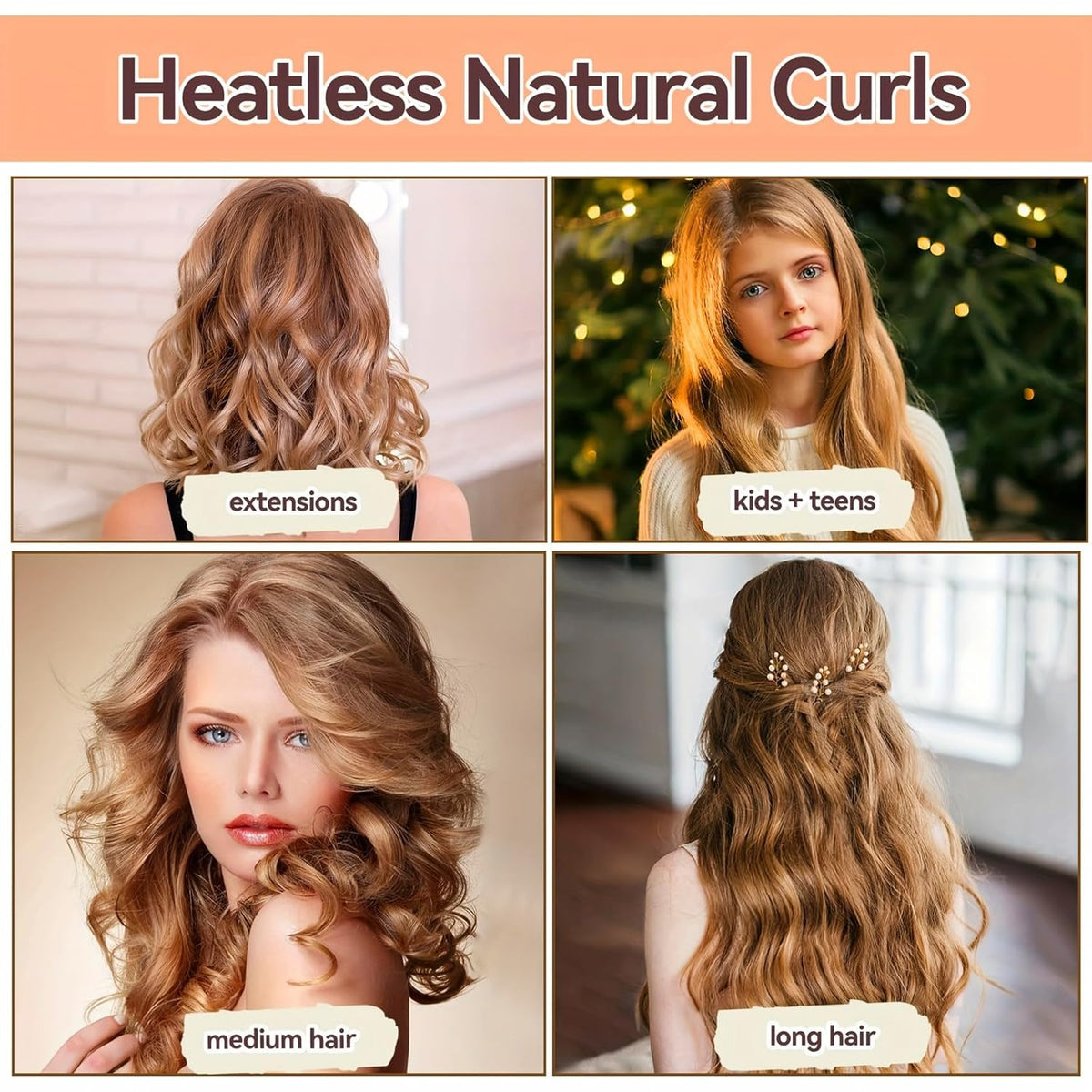 Heatless Hair Curler Overnight Curl Rods for All Hair Types, Healthy and Stylish Heatless Curling