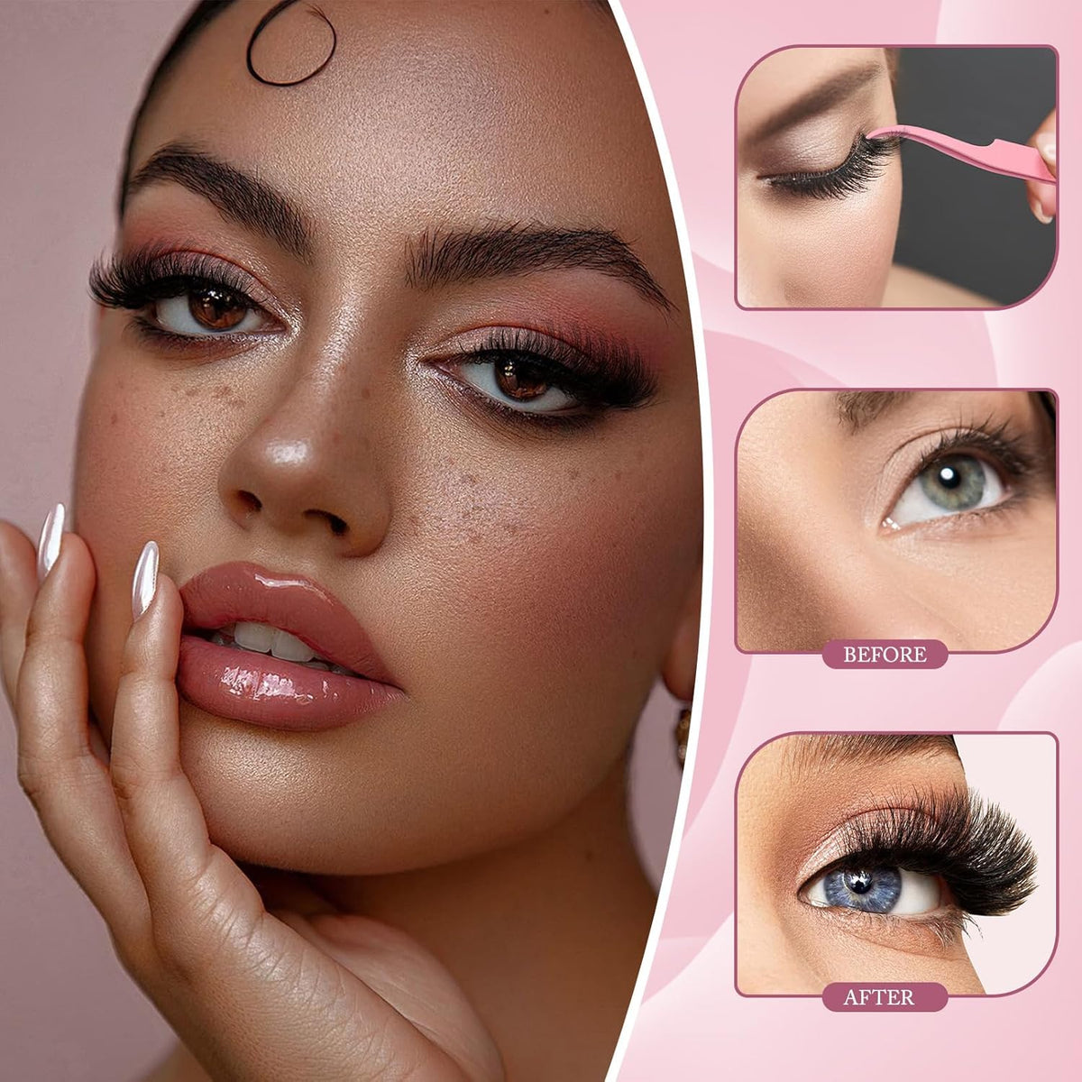 Lashes Clusters Kit Gift Packs 3 Styles 760Pcs with 2X Bond&Seal Volume Soft False Eyelash