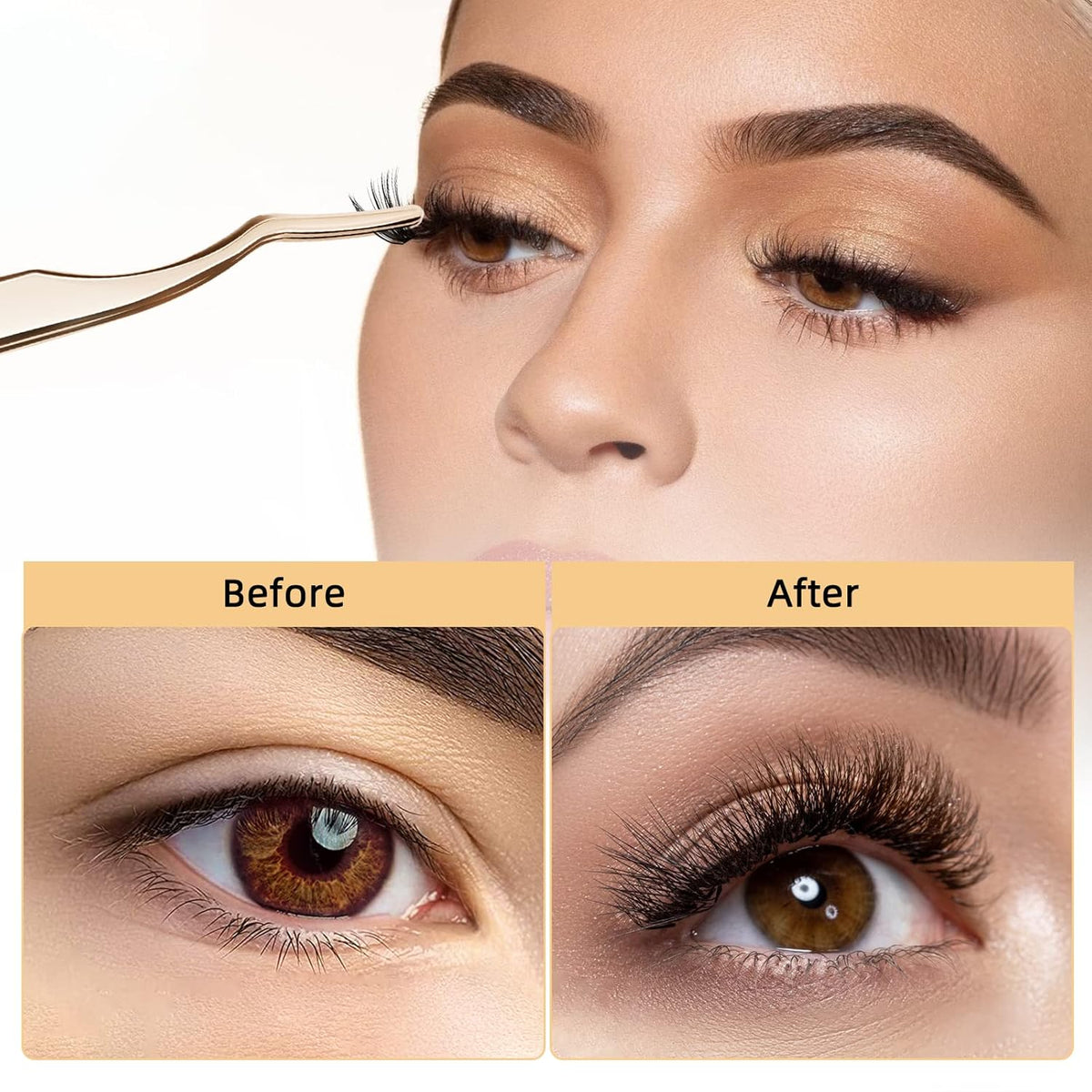 QUEWEL Cluster Lashes 240Pcs Individual Lashes 40D+50D C Curl Mix8-14mm Lash Extensions Clusters