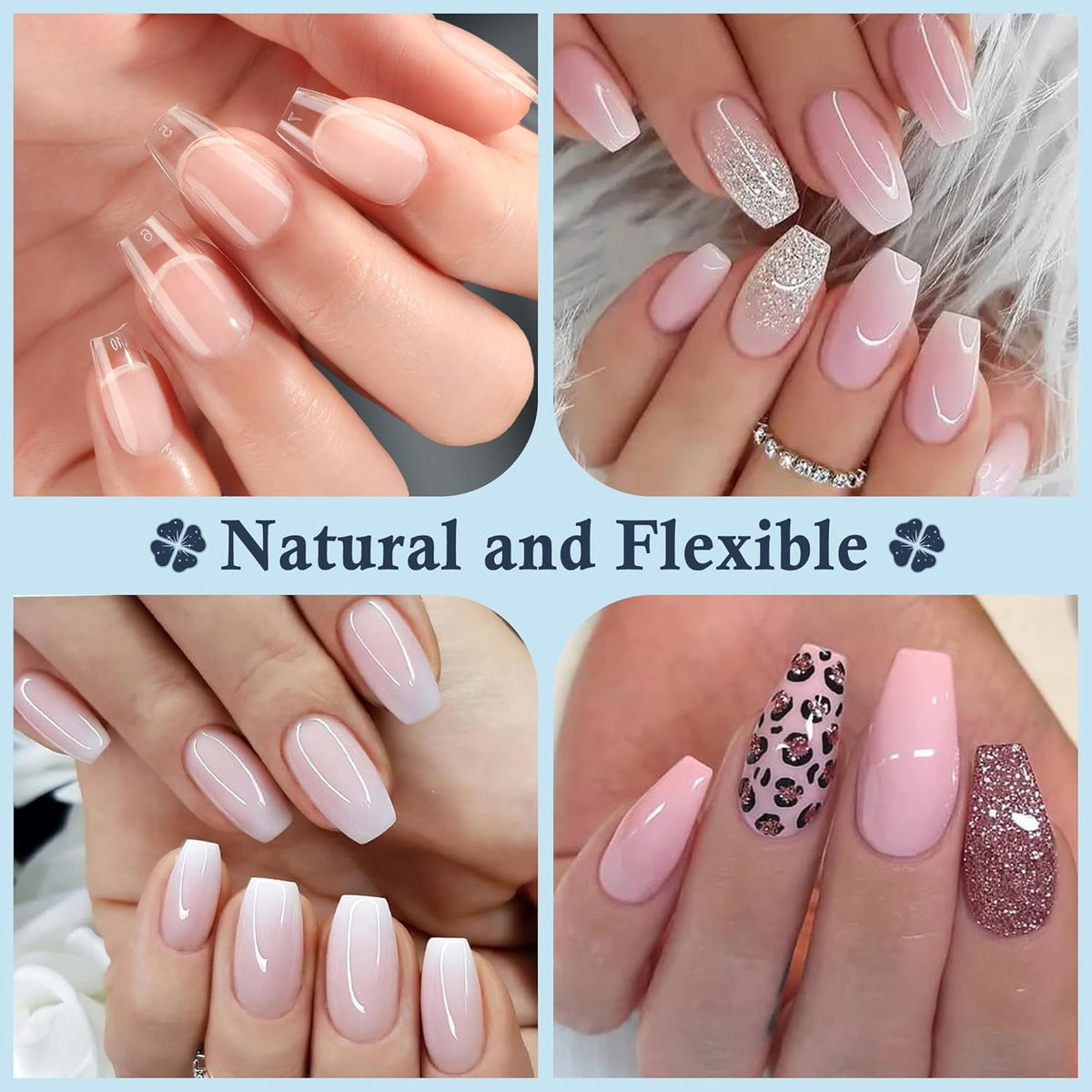 Coffin Press on Nails: 504pcs Pre-etched Short Nails Clear Coffin Gel Tips for Full Cover Fake