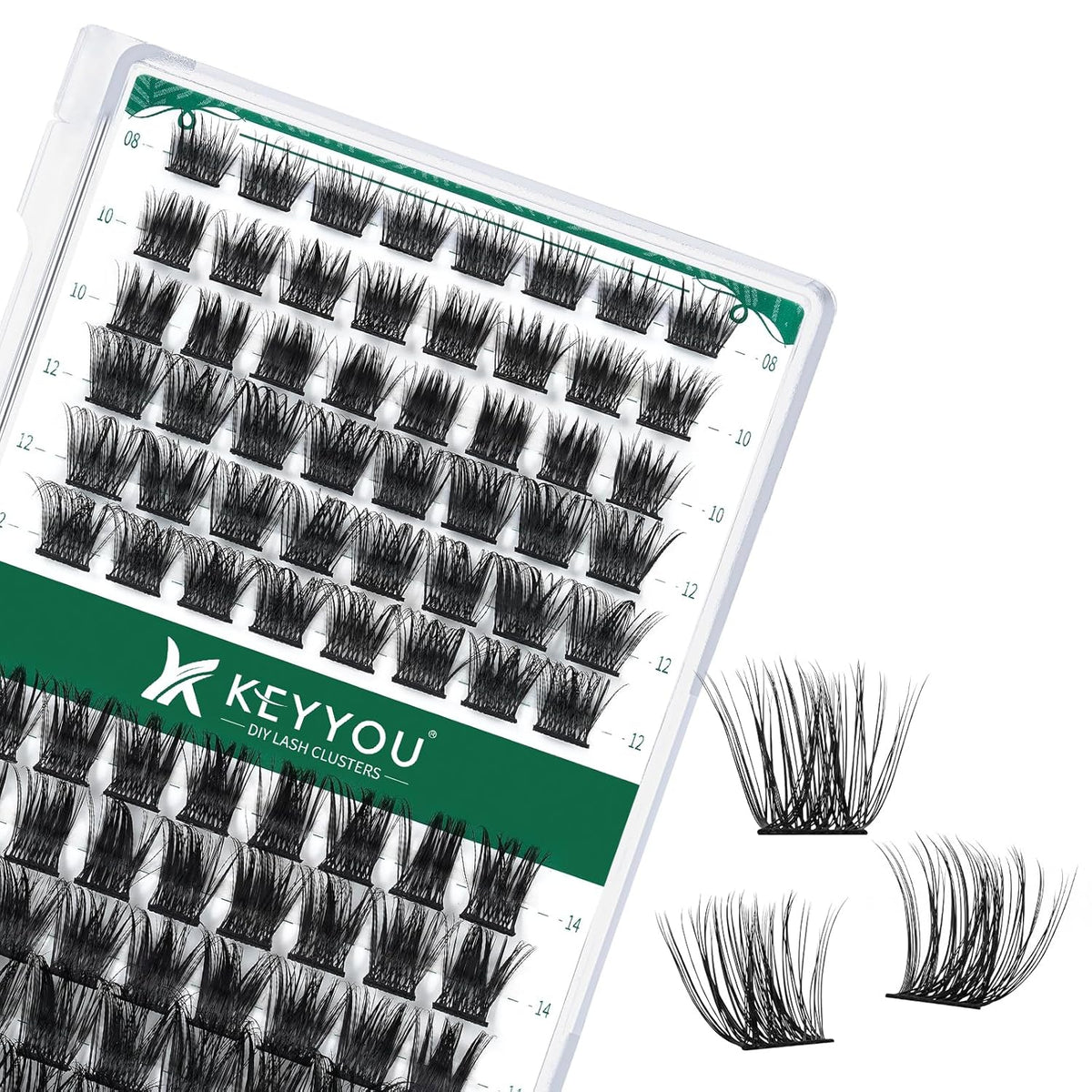 Lash Clusters,96 Pcs Cluster Lashes D Curl 18mm DIY Lash Extensions Eyelash Clusters,KEYYOU Volume