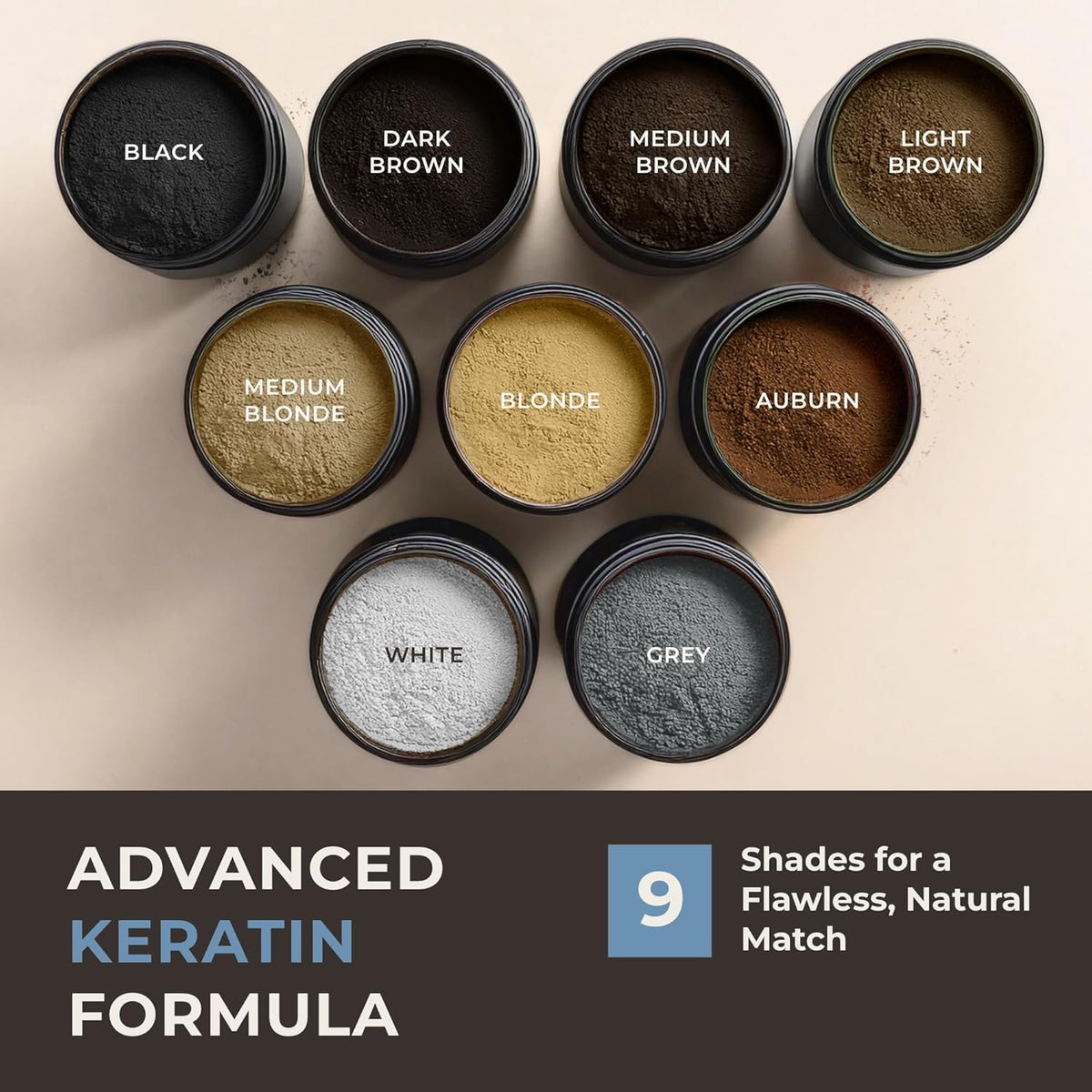 Keratin Hair Fibers for Men & Women - Fill In Fine or Thinning Hair, Instantly Thicker, Fuller