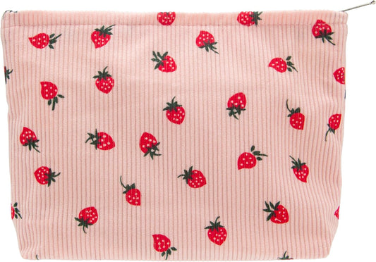 Makeup Bag Large Cotton Zipper Pouch for Purse Travel Canvas Make Up Organizer for Women