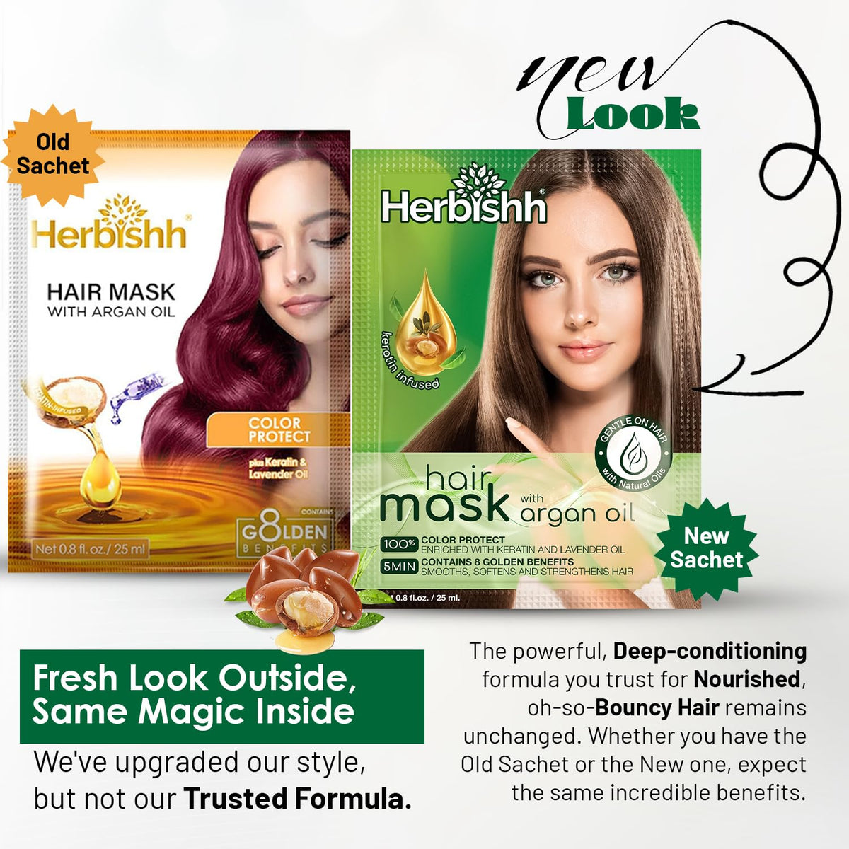Herbishh Argan Hair Mask-Deep Conditioning & Hydration For Healthier Looking Hair-25gm for very