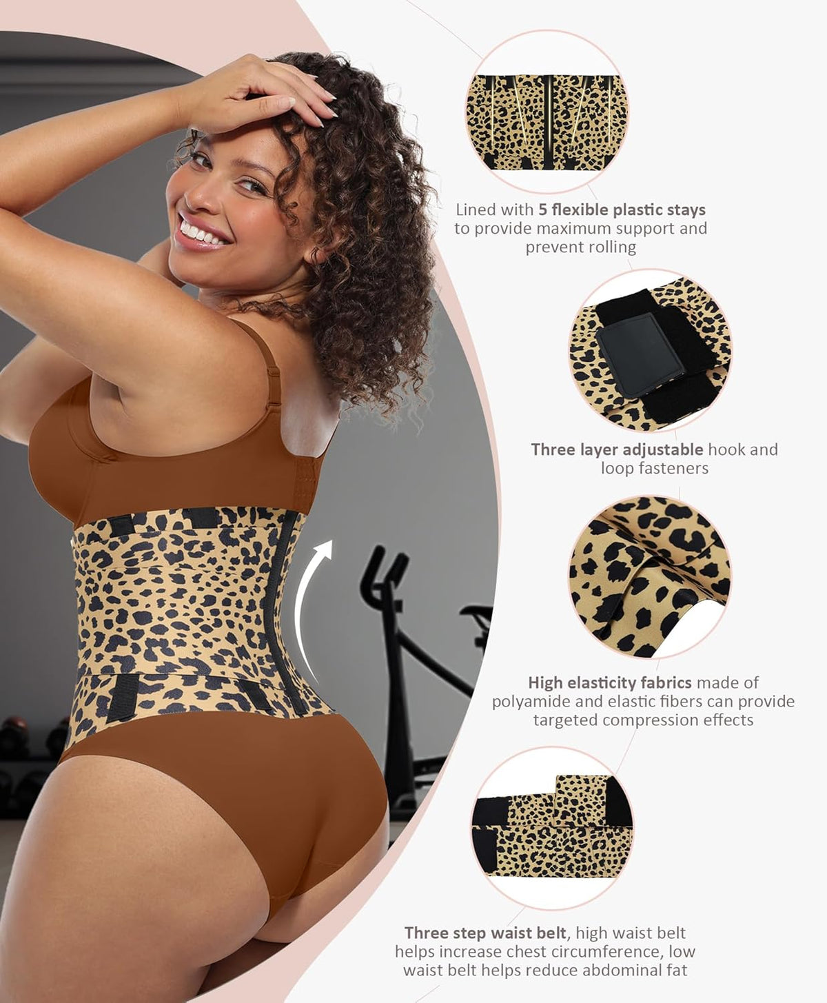 FeelinGirl Waist Trainer Belt Waist Cincher Trimmer Ab Belt Tummy Control Body Shaper with Triple
