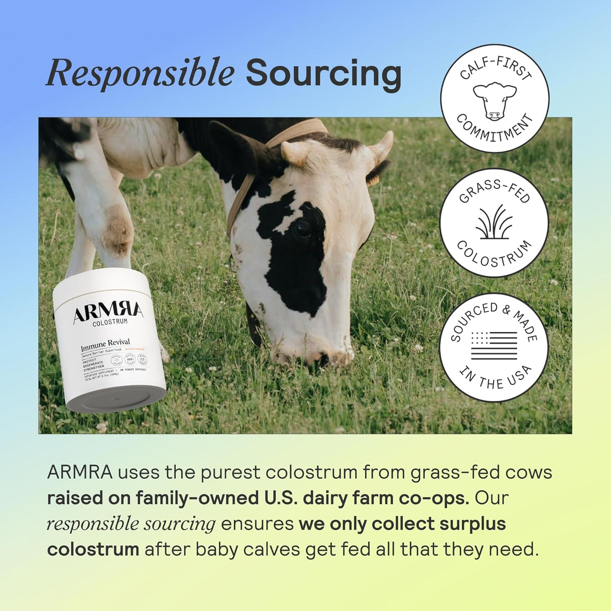ARMRA Colostrum™ Powder | Vine Watermelon | Gut Health & Bloating | Skin & Hair | Immunity | Keto