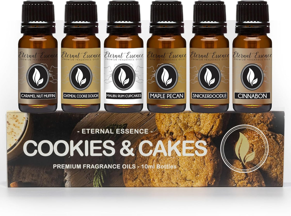 Eternal Essence Oils Cookies & Cakes Set of 6 Premium Fragrance Oils - Includes Caramel Nut Muffin
