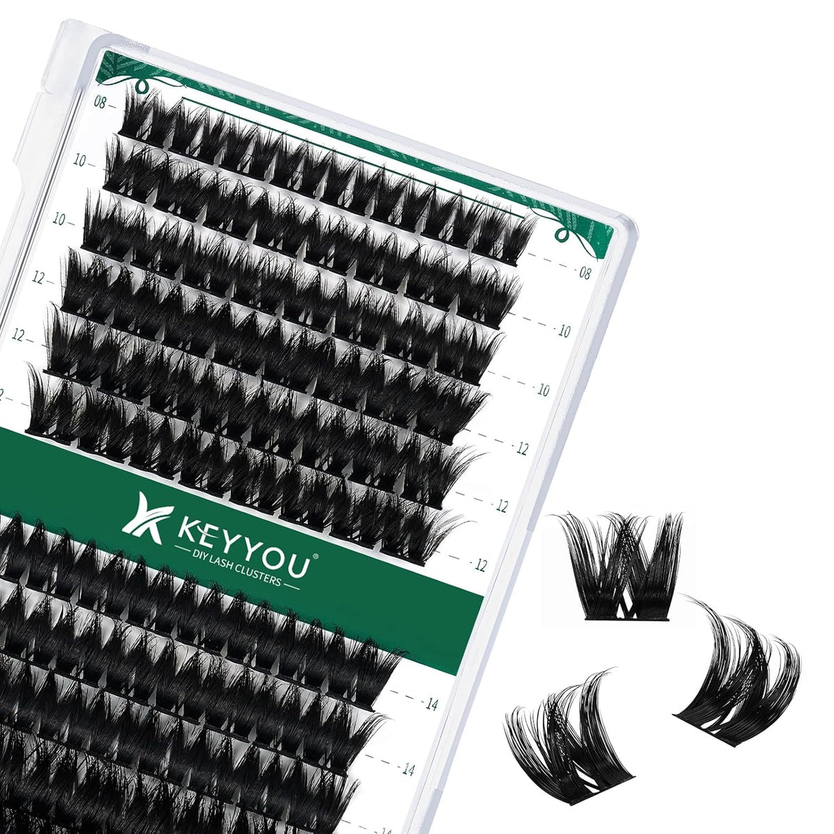 Lash Clusters,96 Pcs Cluster Lashes Y10 D Curl 8-18MIX DIY Lash Extensions Eyelash Clusters,KEYYOU