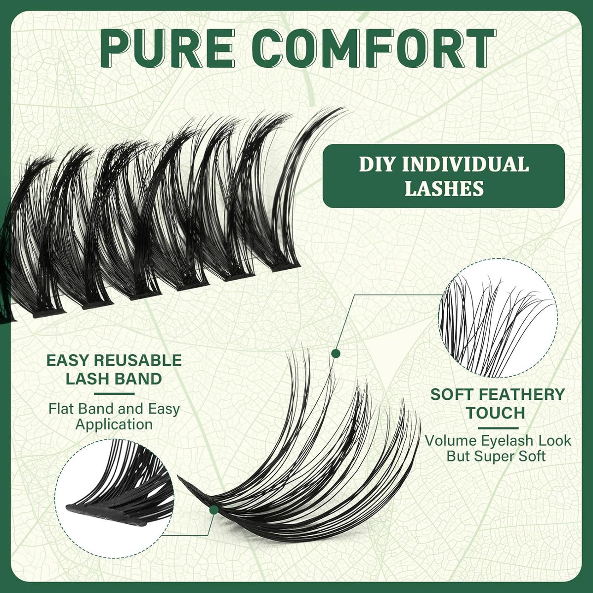 Lash Clusters 280Pcs Eyelash Clusters KEYYOU 60D D Curl 9-18MIX Clusters Lashes Thick Super Soft