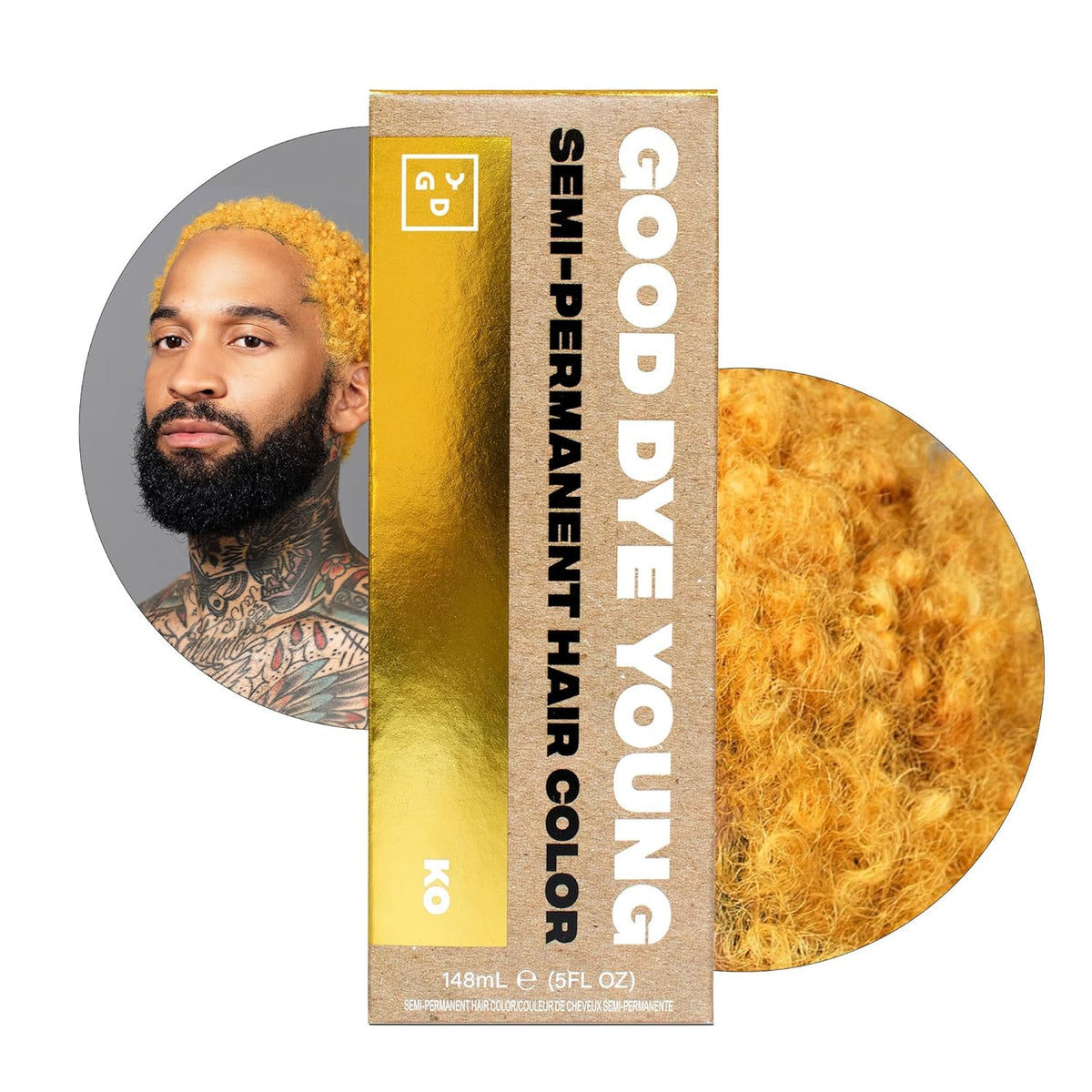 Good Dye Young Semi Permanent Hair Color (KO Gold) - UV Protective, Conditioning, Temporary Color